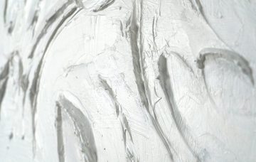 YS-Art Gemälde Weiße Symphonie, Leinwndbild Frau vorm Spiegel mit Rahmen