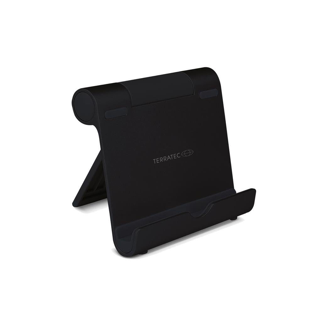 Terratec Tablet-Ständer iTab S Schwarz, (Tablet Smartphone Ständer, Größe S, Aluminium, Standfuß Handy Halter, schwarz)