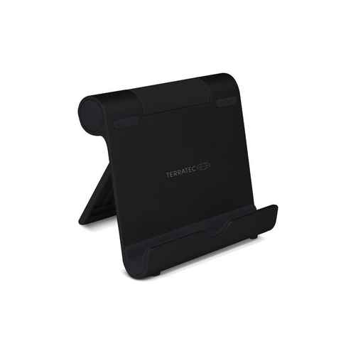 Terratec iTab S Schwarz Tablet-Ständer, (Tablet Smartphone Ständer, Größe S, Aluminium, Standfuß Handy Halter, schwarz)