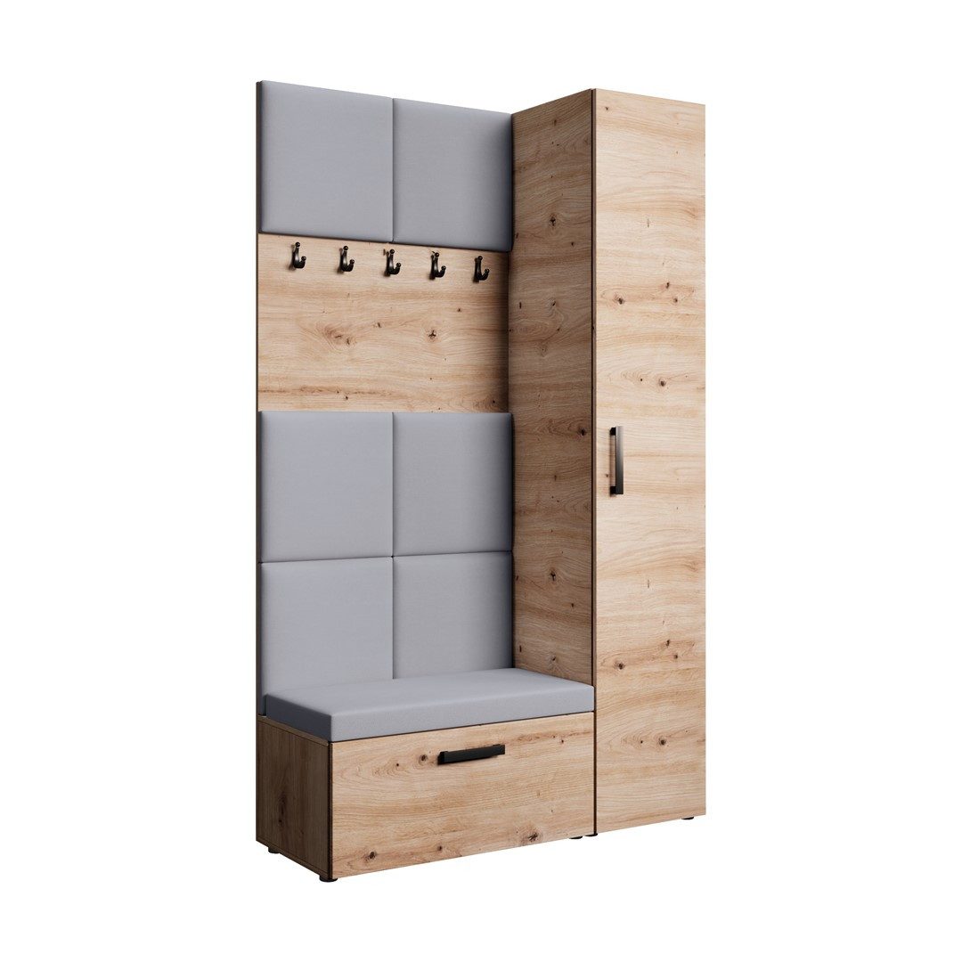 Beautysofa Garderobenschrank mit schmalem eintürigen Kleiderschrank mit Kle günstig online kaufen