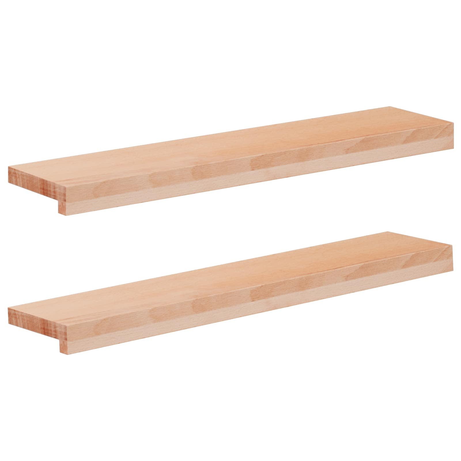 vidaXL Fensterbank Fensterbänke 2 stk. Natur 70 x 15 x 2 cm Massivholz Buche