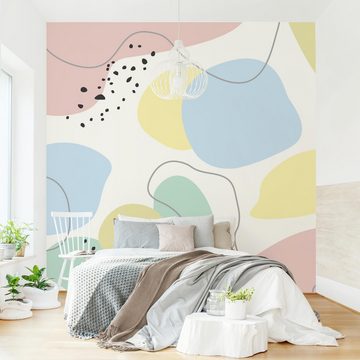 Bilderdepot24 Mustertapete Geometrische Formen Pastell Muster pastell moderne Wanddeko XXL, Glatt, Matt, (Inklusive Gratis-Kleister oder selbstklebend), Wohnzimmer Schlafzimmer Küche Flur Motivtapete Vliestapete Wandtapete