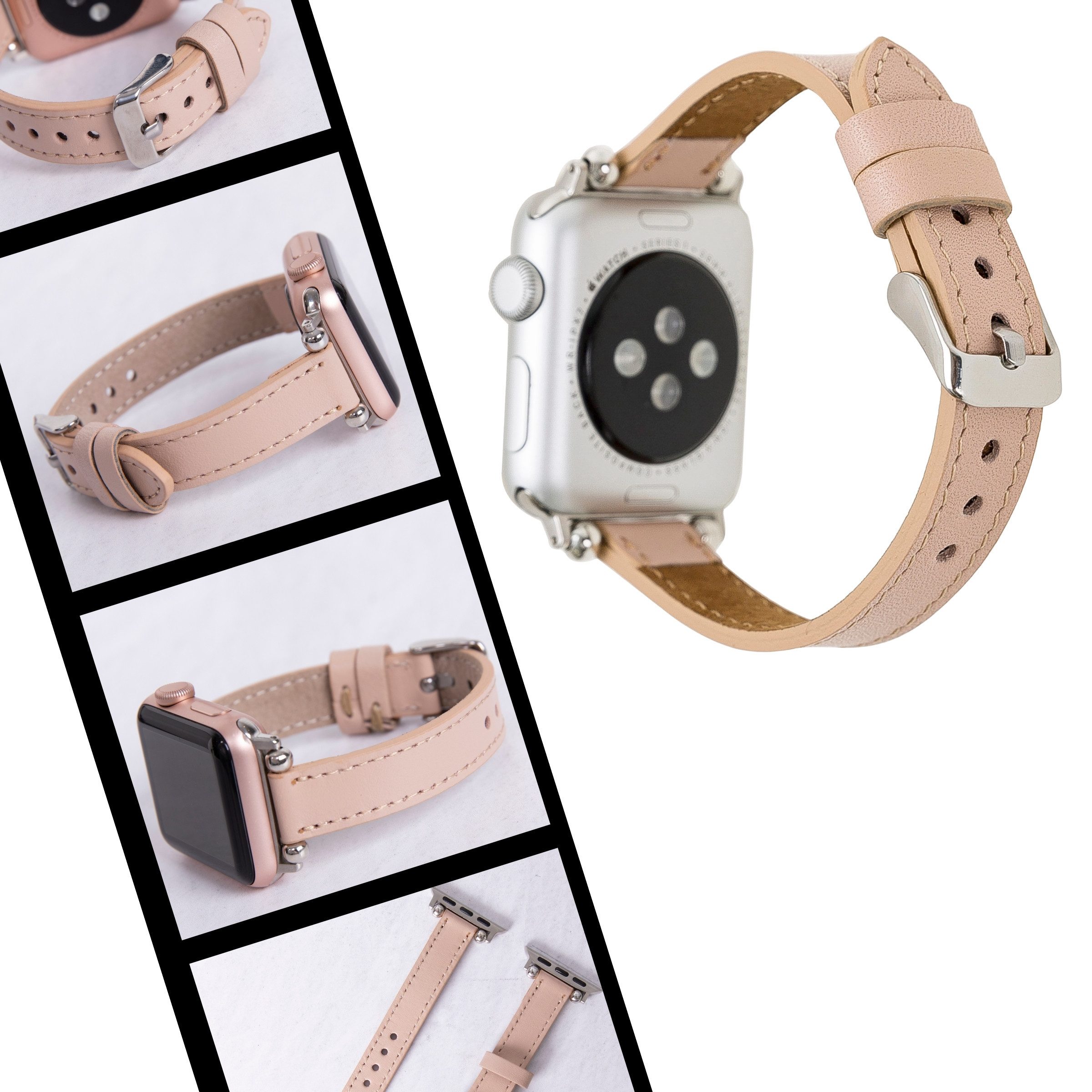 Renna Leather Uhrenarmband Apple Watch Band für Series 11/10/ Ultra/9/SE/8-1 Echtleder Armband
