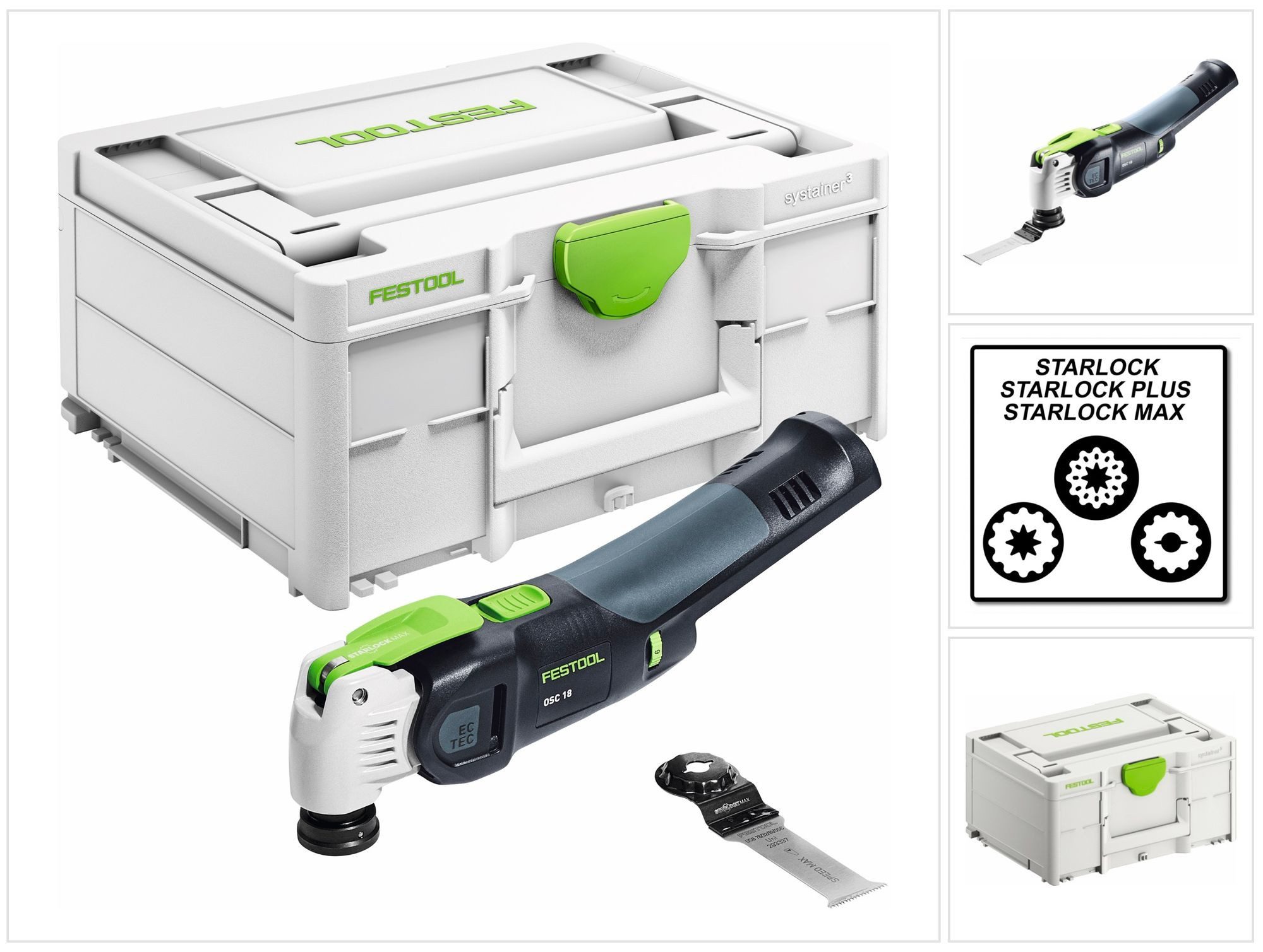 FESTOOL Akku-Multifunktionswerkzeug OSC 18 E-Basic Akku Oszillierer 18 V Starlock Max (576591)