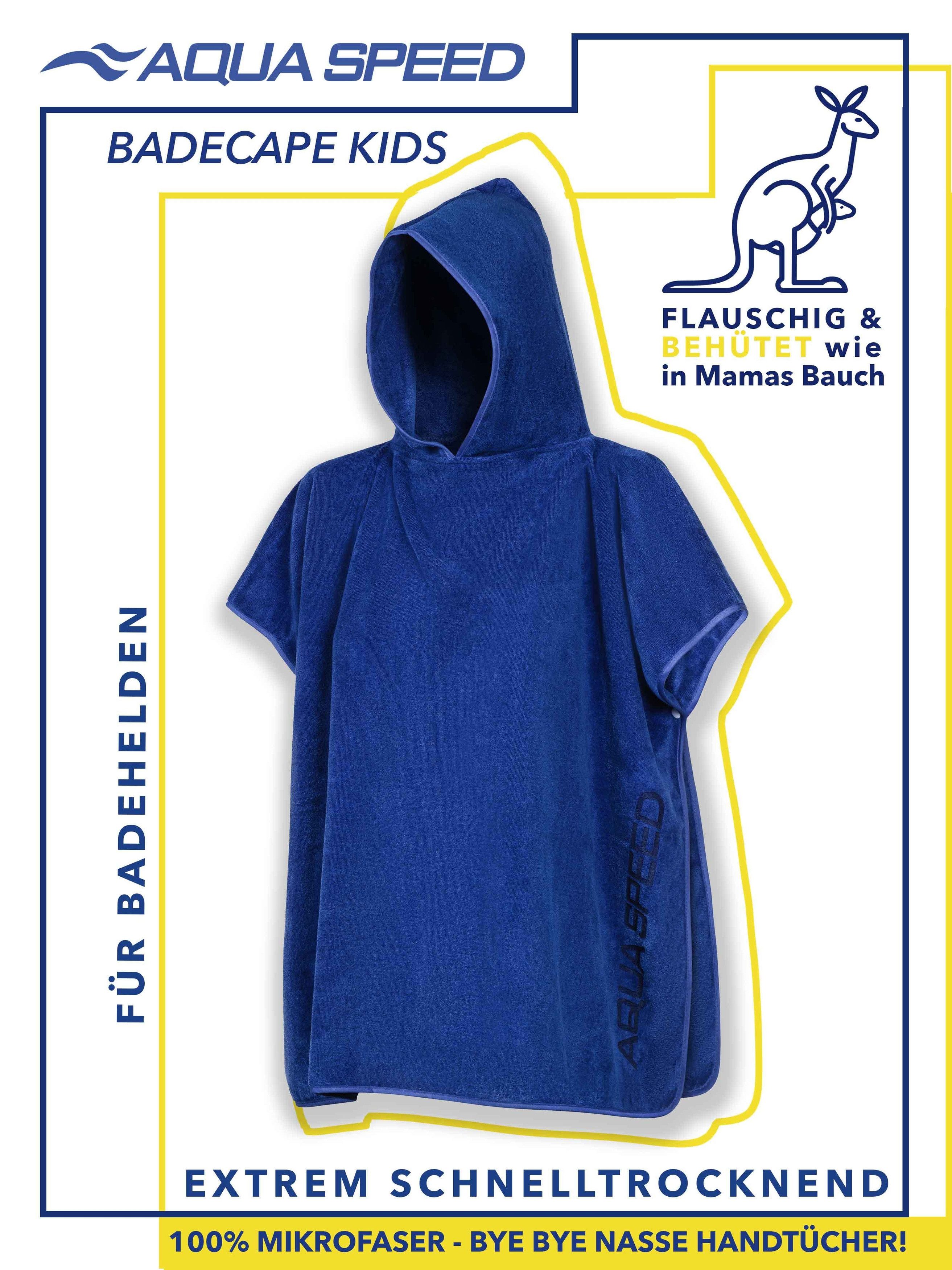Aqua Speed Kapuzenhandtuch Kinder Badeponcho aus Mikrofaser – funktionaler Überwurf, (Größe 70 x 120 cm – Grammatur 400 g/m), Weiches Tragegefühl ohne Kratzen auch bei längerer Nutzung täglich pur