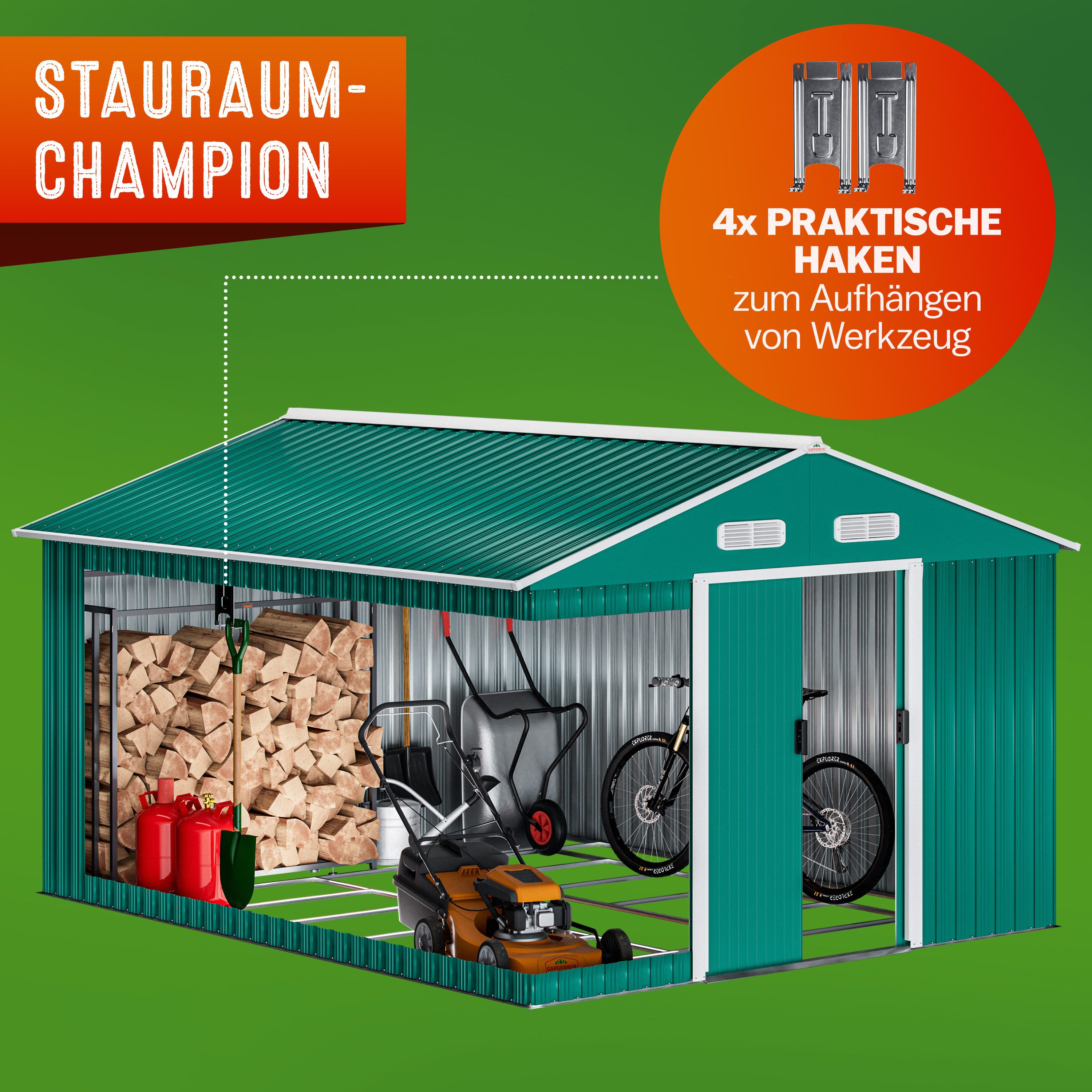 Gardebruk Gerätehaus, BxT: 312x257 cm, XXXL Metall 8m² mit Fundament 312x25 günstig online kaufen