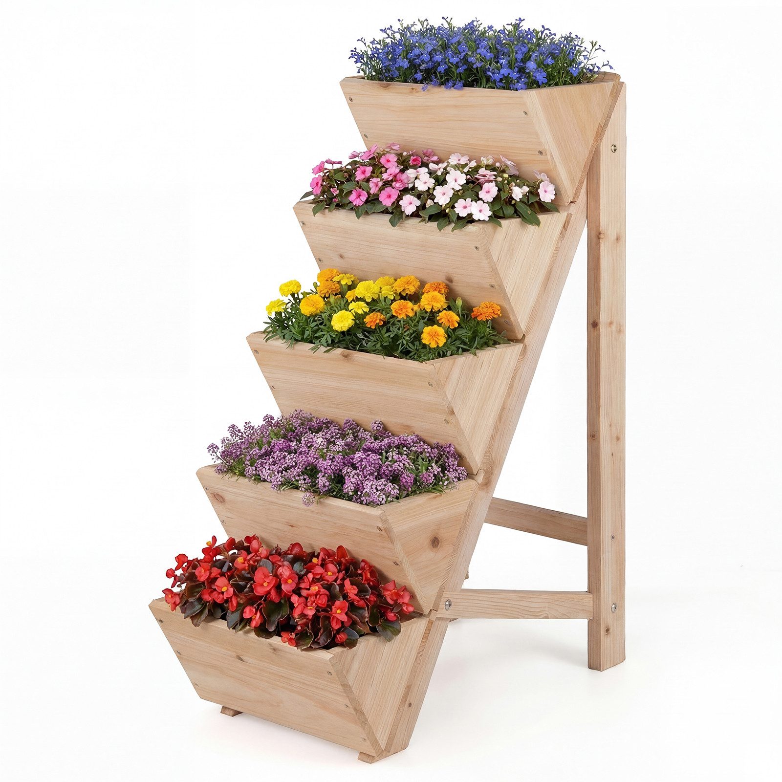 COSTWAY Blumenkasten (1 St), vertikales Hochbeet, Blumenbeet, Pflanzkästen, Holz