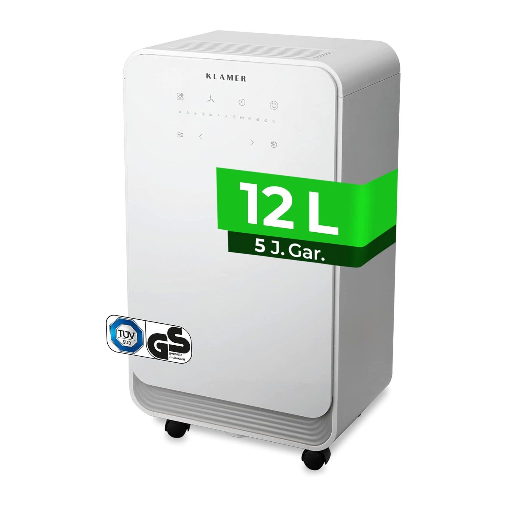 KLAMER Luftentfeuchter Elektrisch 12L, 100m³ Luftumwälzung pro Stunde, 280W günstig online kaufen