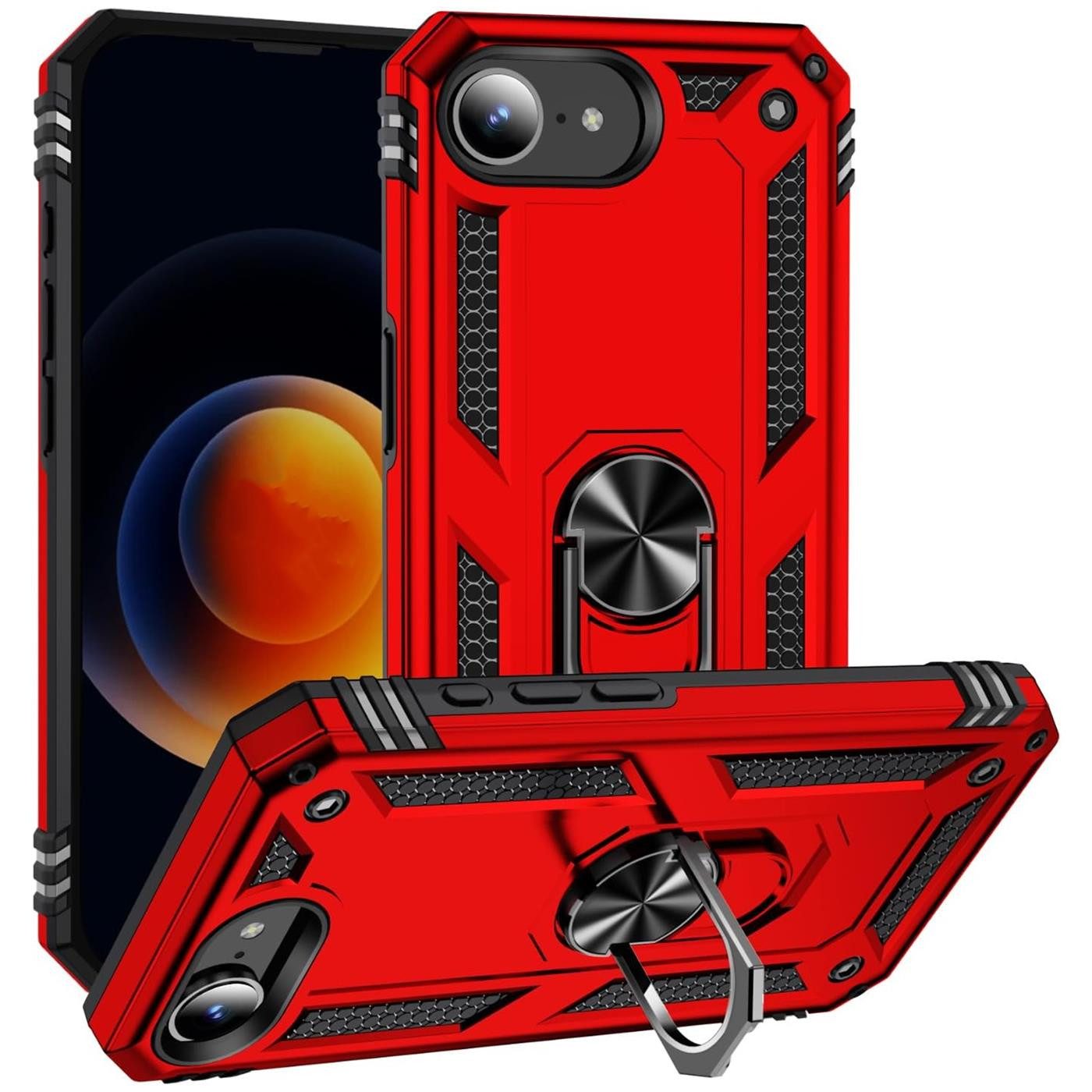 CoolGadget Handyhülle Armor Shield Case für iPhone 17e / iPhone 16e 6,1 Zoll, Outdoor Cover mit Magnet Ringhalterung Handy Hülle für iPhone 16e