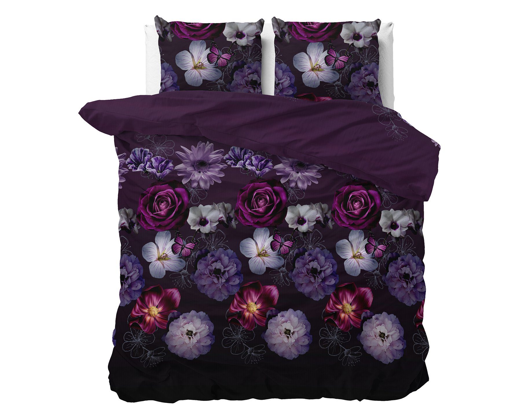 Sitheim-Europe Bettwäsche Elegance Magic Flower Bettwäsche-Set, Baumwolle, 3 teilig, Antiallergisch, knitterarm