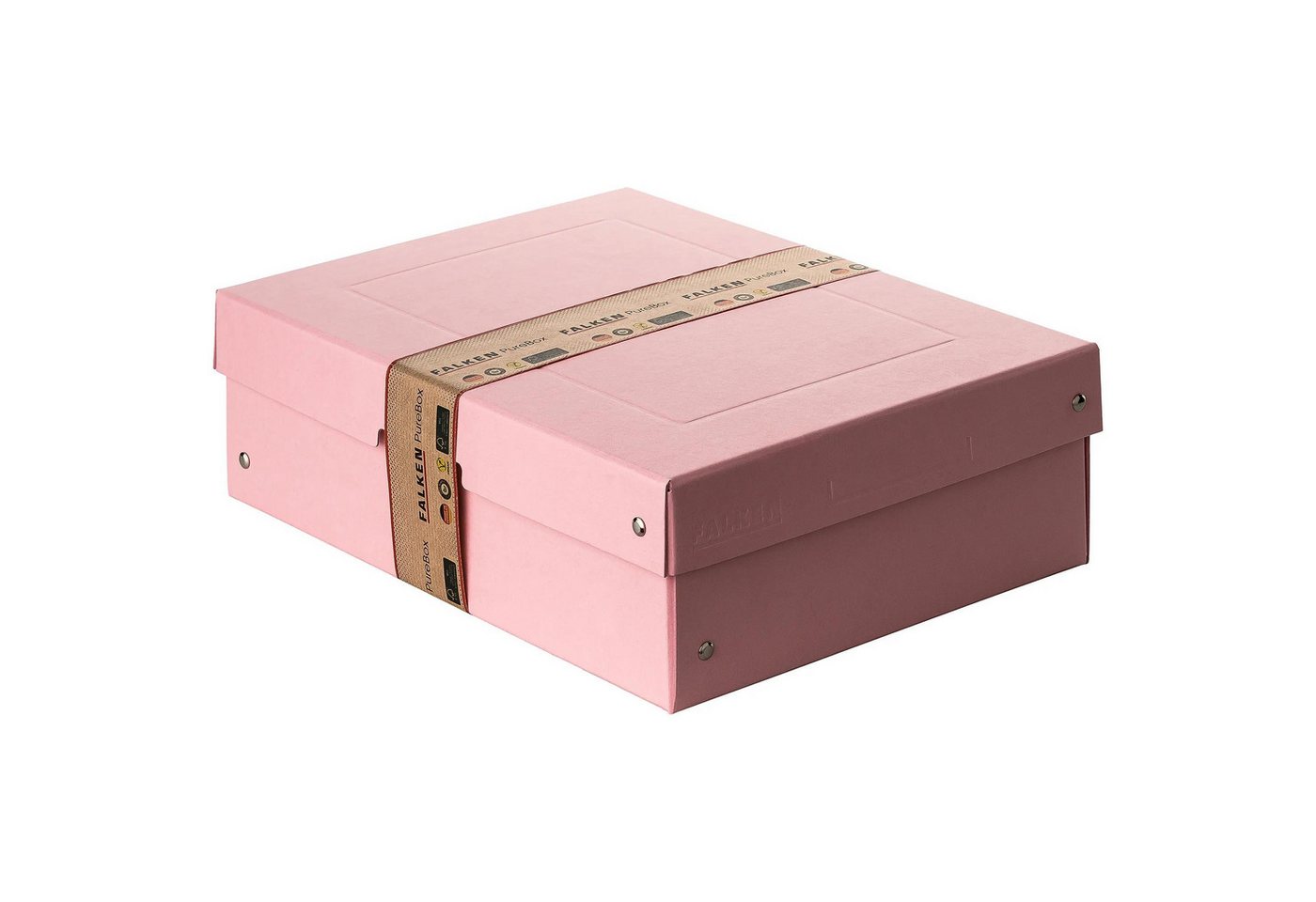 Thumbnail - Falken Archivcontainer 5x PURE Box Pastell DIN A4, Füllhöhe 100 mm - Pink - 22001888F, Ablageboxen