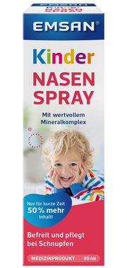 EMSAN Nasensauger Kindernasenspray, Nasenpflege für Kinder bei Schnupfen, 3x 30 ml
