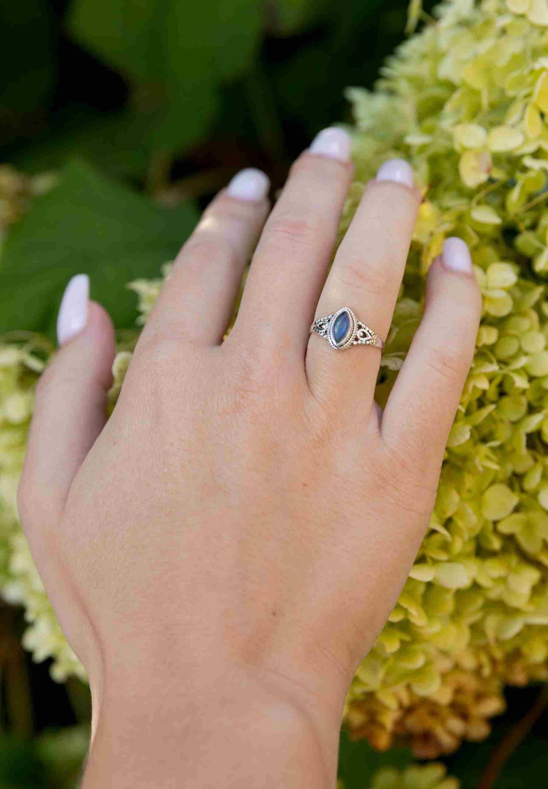 mantraroma Silberring MERANDAL aus 925 Silber mit Labradorit (Ring mit Schm günstig online kaufen