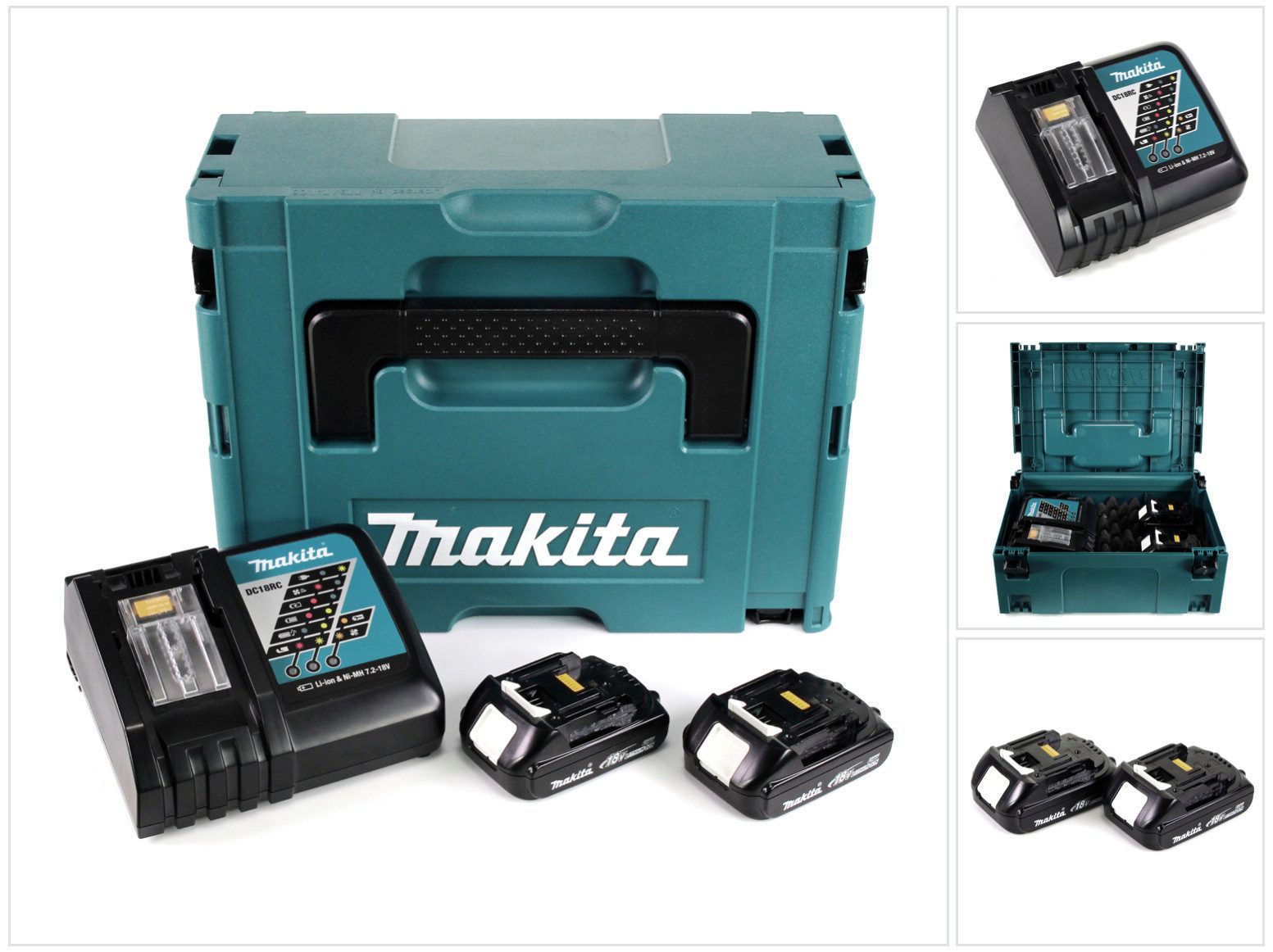 Makita Power Source Kit 18V mit 2x BL1815N Akku 1,5Ah + DC18RC Ladegerät Schnelllade-Gerät