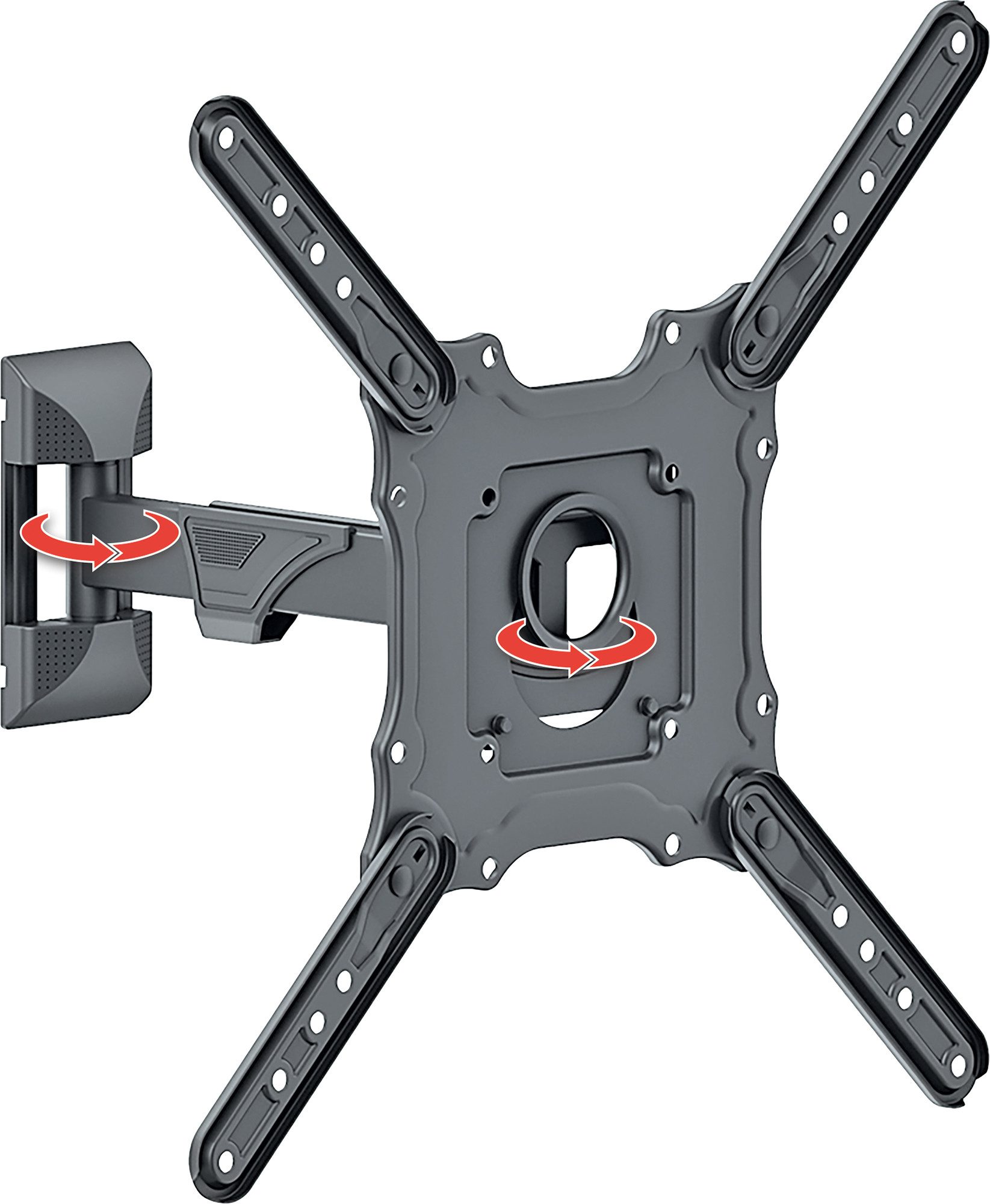 Schwaiger TV-Wandhalterung LWH25535 513, (bis 75 Zoll, neigbar, schwenkbar, drehbar, bis 35kg, bis 400x400mm, integrierte Kabelführung, schwarz)