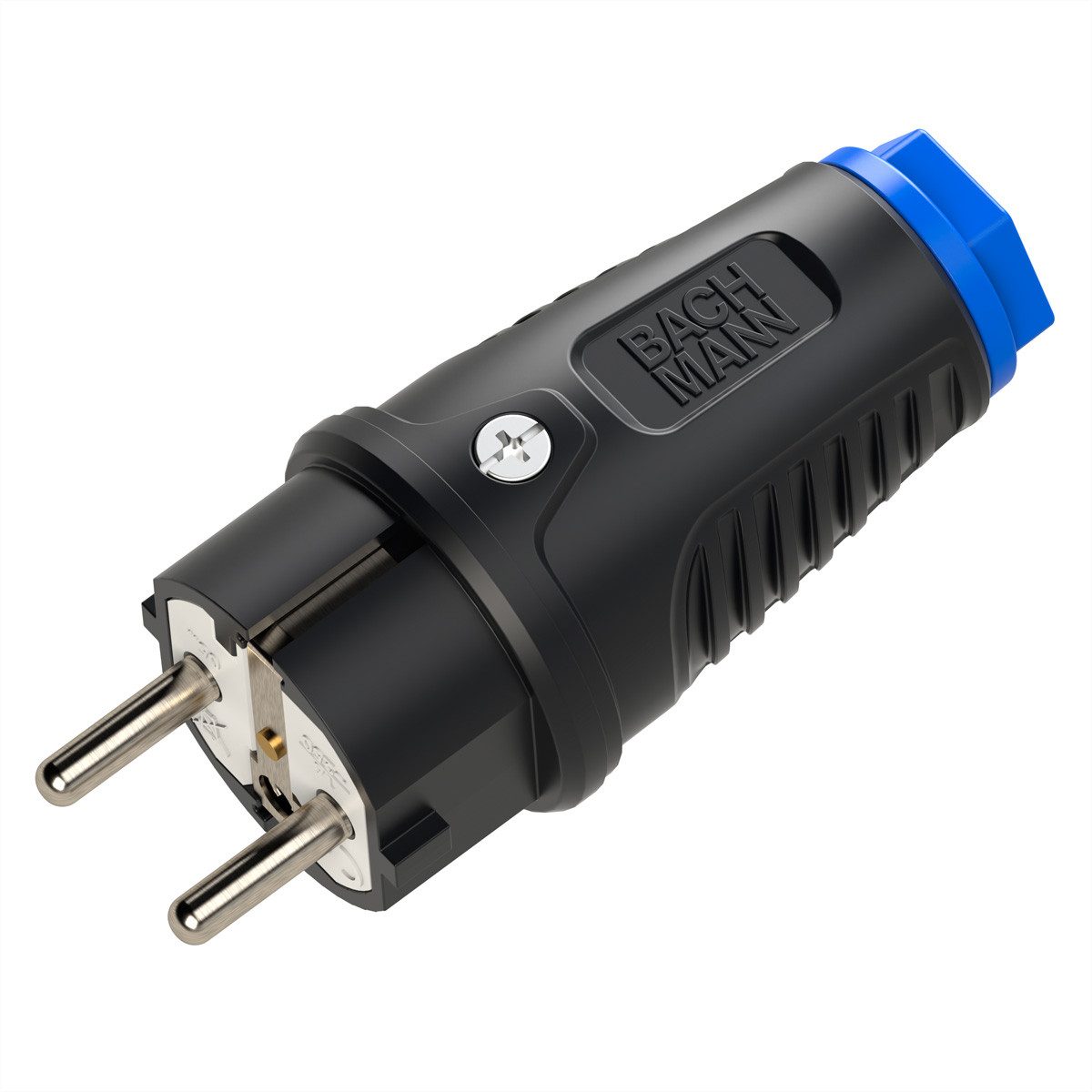 Bachmann Schutzkontaktstecker Gummi CEE7/7 Stromadapter Schutzkontakt, CEE 7/7, Typ-E/F, IP54, BM0017342