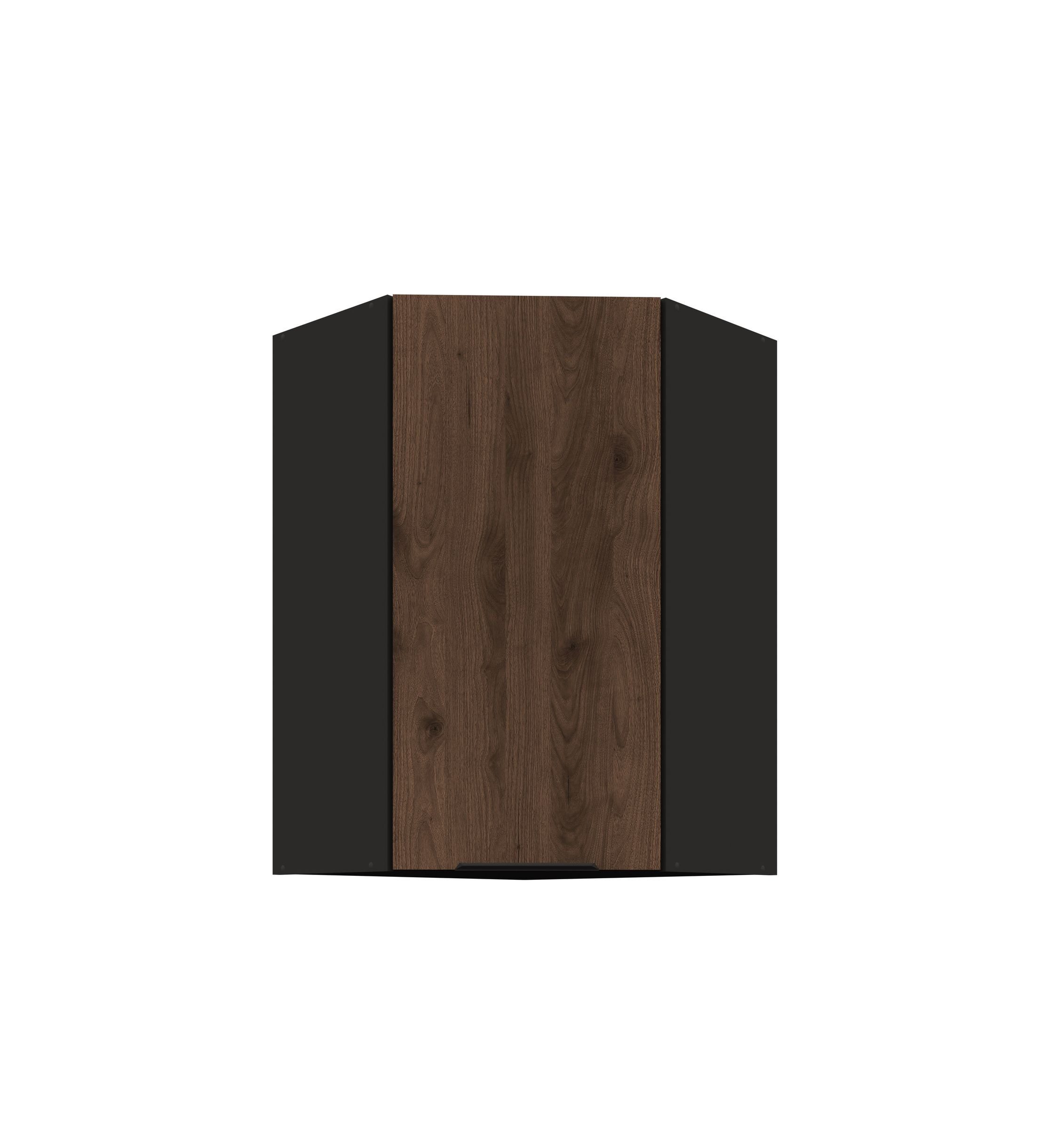 Küchen-Preisbombe Eckhängeschrank 60x60 cm Küche MONZA Okapi Nußbaum Küchenzeile Küchenblock Einbauküche