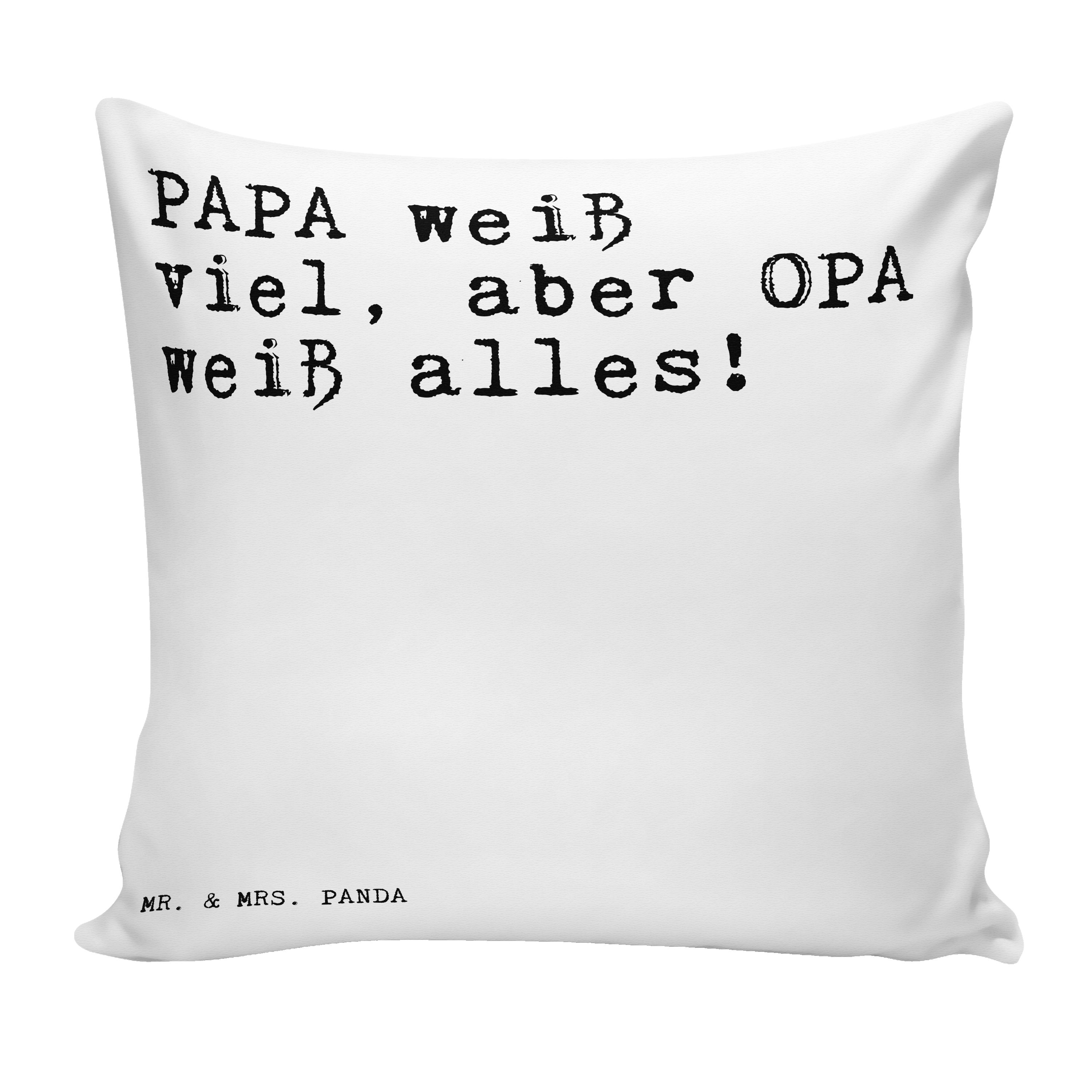 Mrs. Opa, - & Geschenk, aber... viel, Familie Weisheiten, Weiß - Panda Dekokissen PAPA Mr. weiß