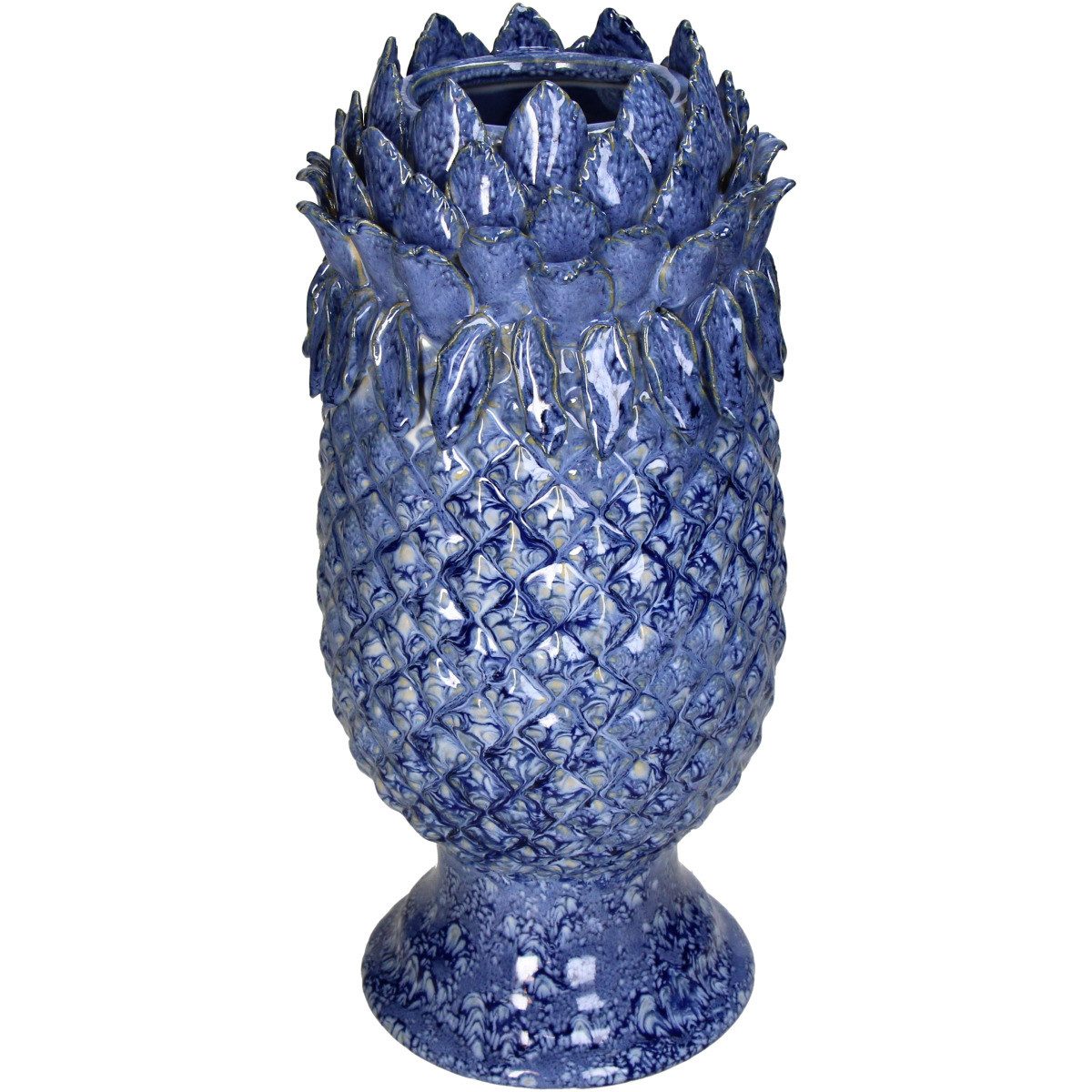 Kersten BV Dekovase Große Blaue Ananas (1 St), 16.5 x 16.5 x 33.5 cm