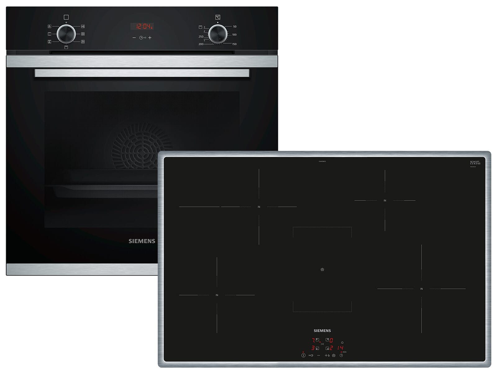 SIEMENS Backofen-Set, mit Teleskopauszug nachrüstbar, Powerboost-Funktion, Timer