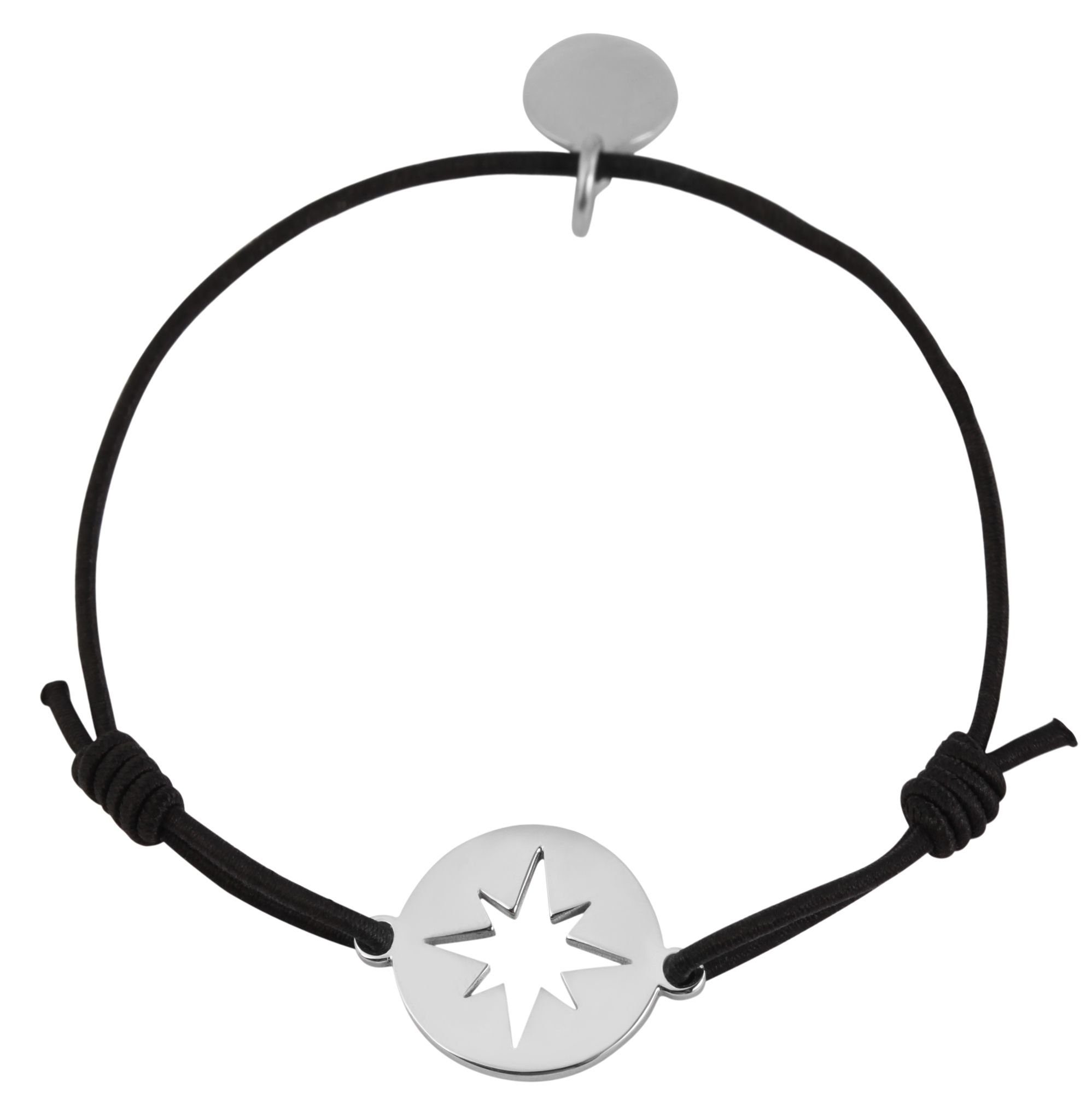 AKZENT Lederarmband Tifa Damen Armband aus Textil mit Edelstahlelement (einzeln) Schwarz