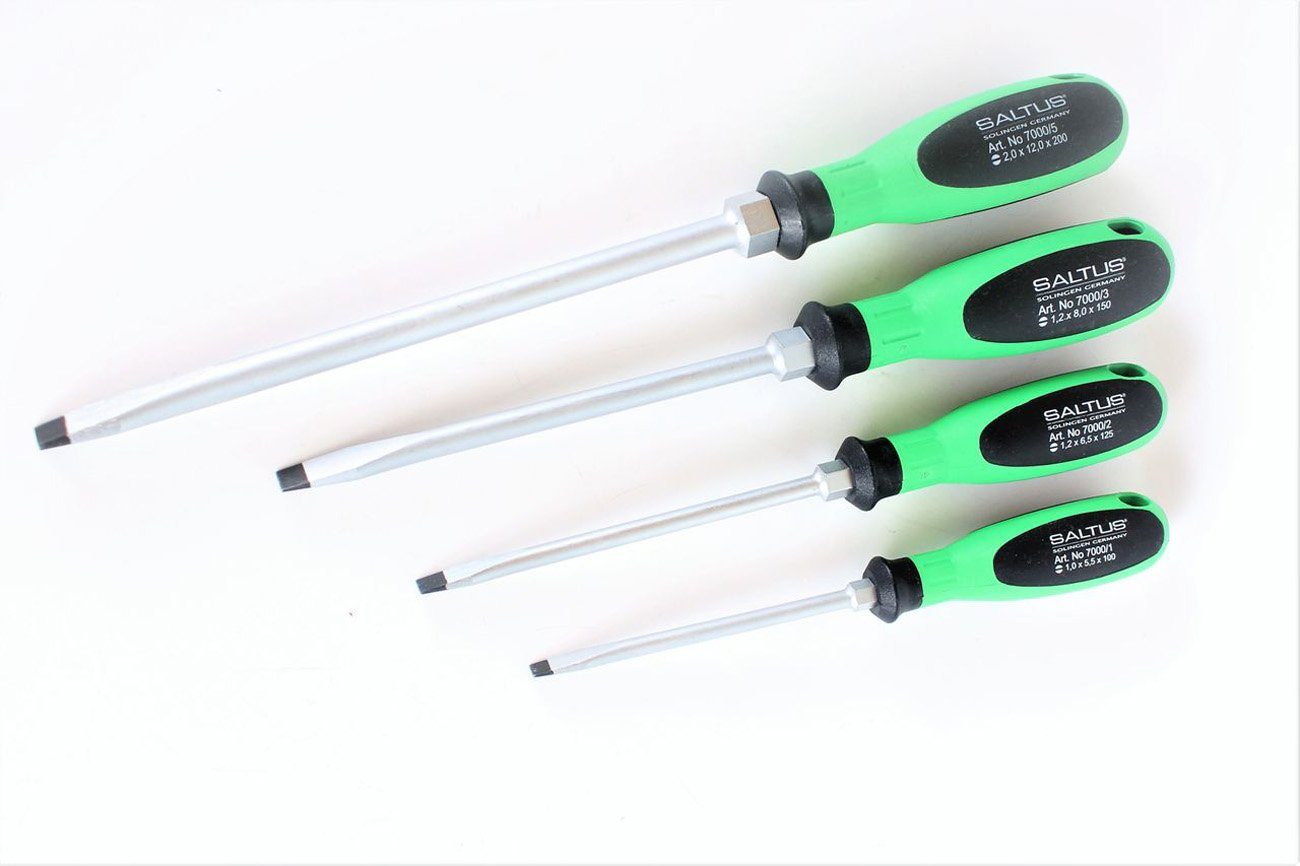 Saltus Bit-Schraubendreher SALTUS Schlitz Schraubendreher Satz 4 teilig Schraubenzieher Set…