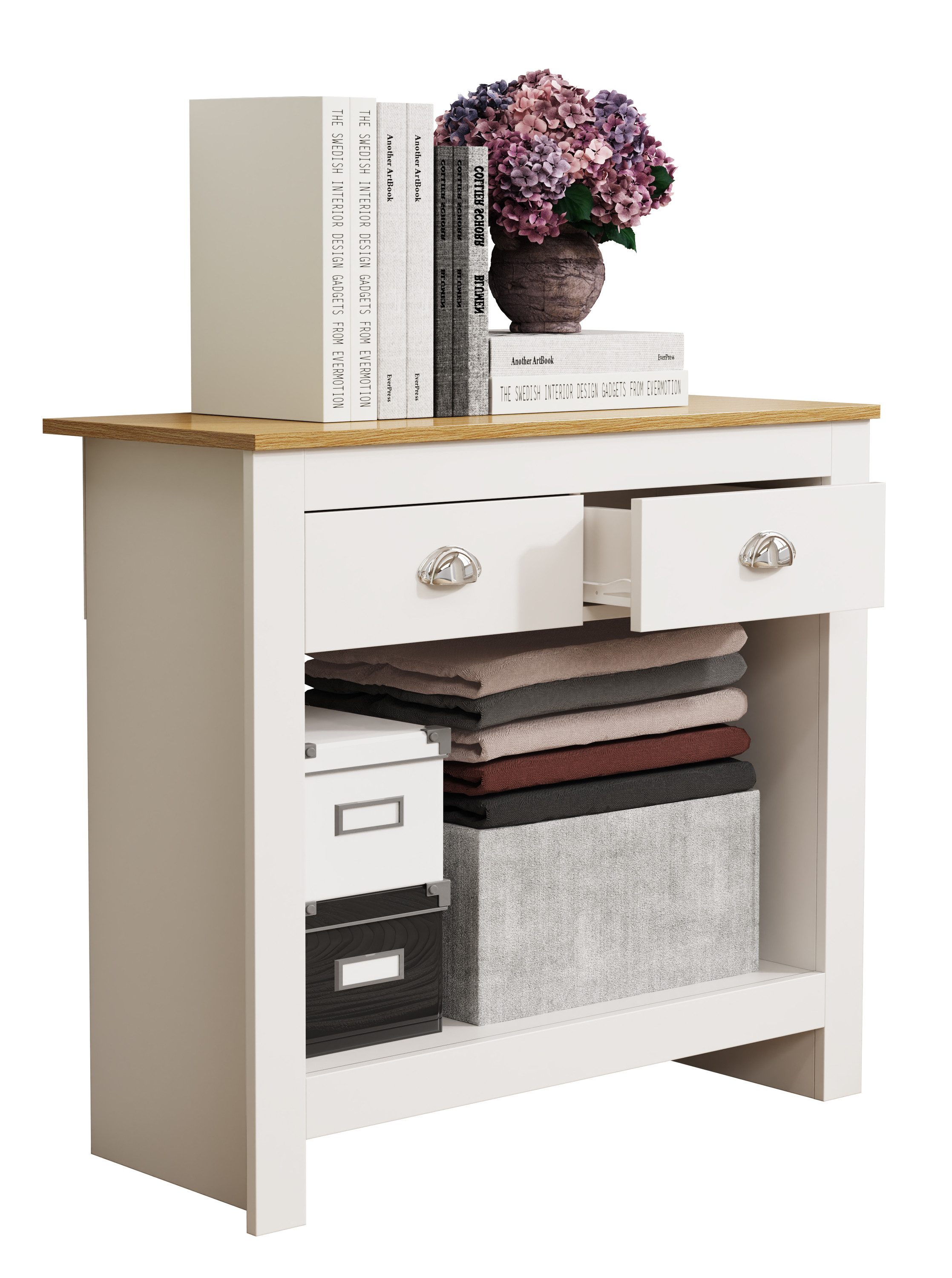 VCM Kommode Holz Kommode Sideboard Schublade BalusaS