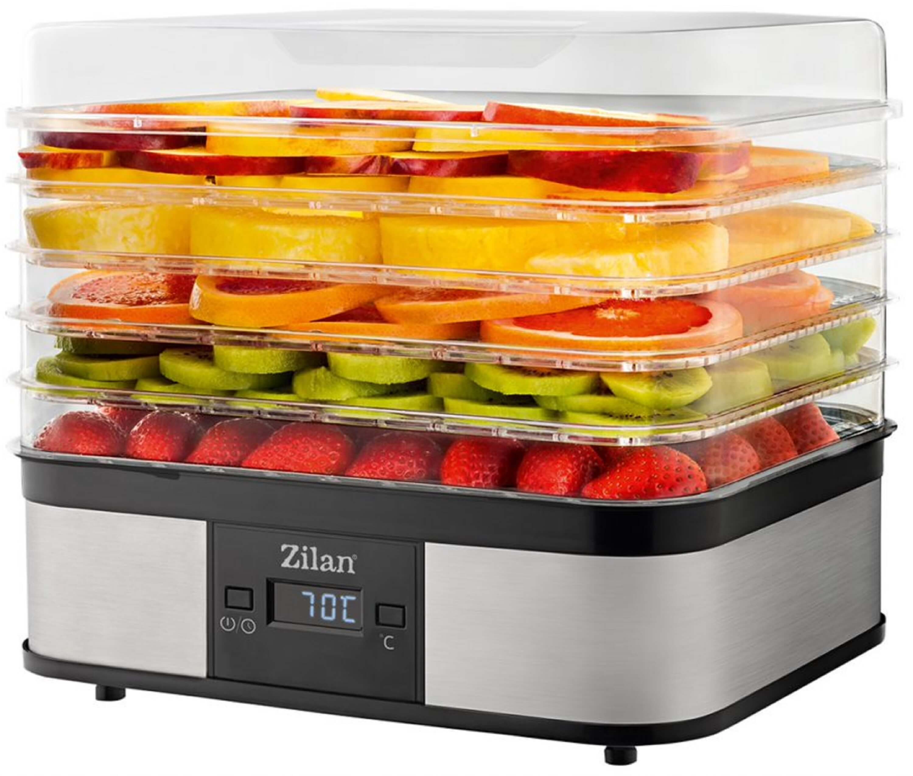 Zilan Dörrautomat ZLN-1932 245 W, 5 Etagen, 5 Ebenen,Temperaturregler (40-70),48h Timer,Digitales Display