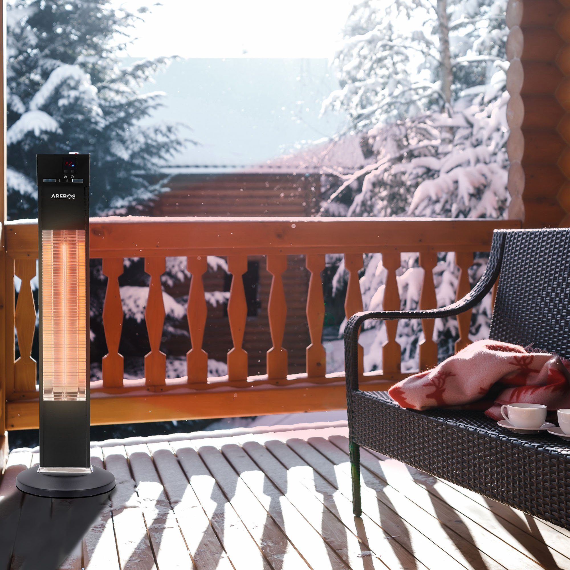 Arebos Terrassenstrahler 2000 W, mit Fernbedienung, günstig online kaufen