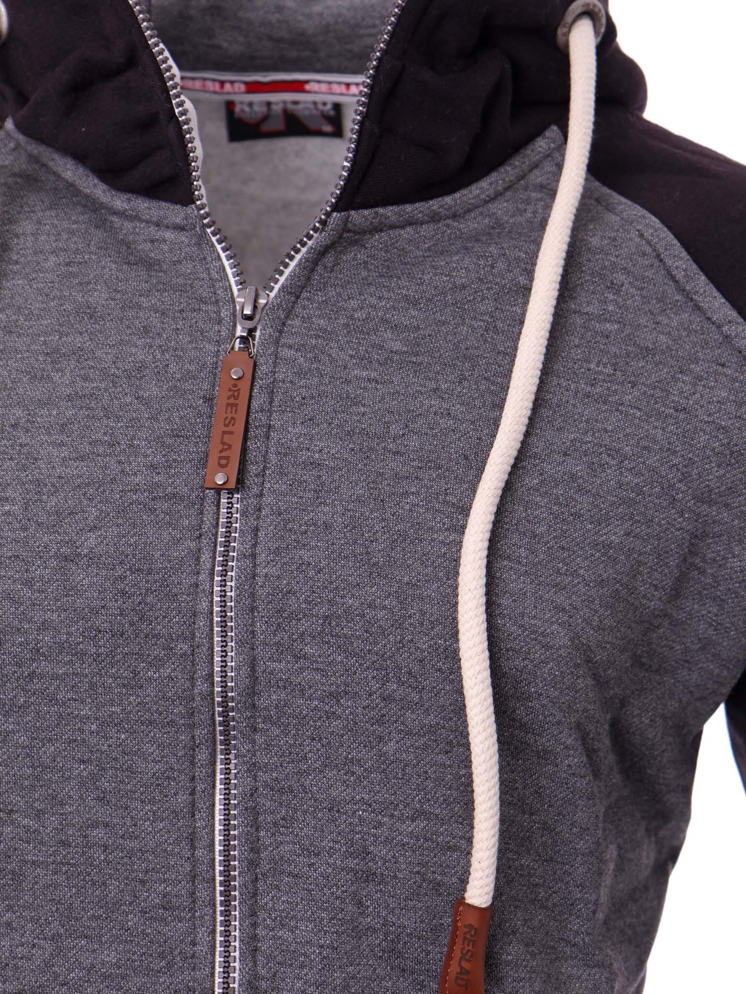 Reslad Sweatjacke Reslad Sweatjacke Herren Raglan mit Kapuze RS-1300 (1-tlg) Winter-Pullover Kapuzenpullover Sweater Hoodie Pulli Sweatshirt