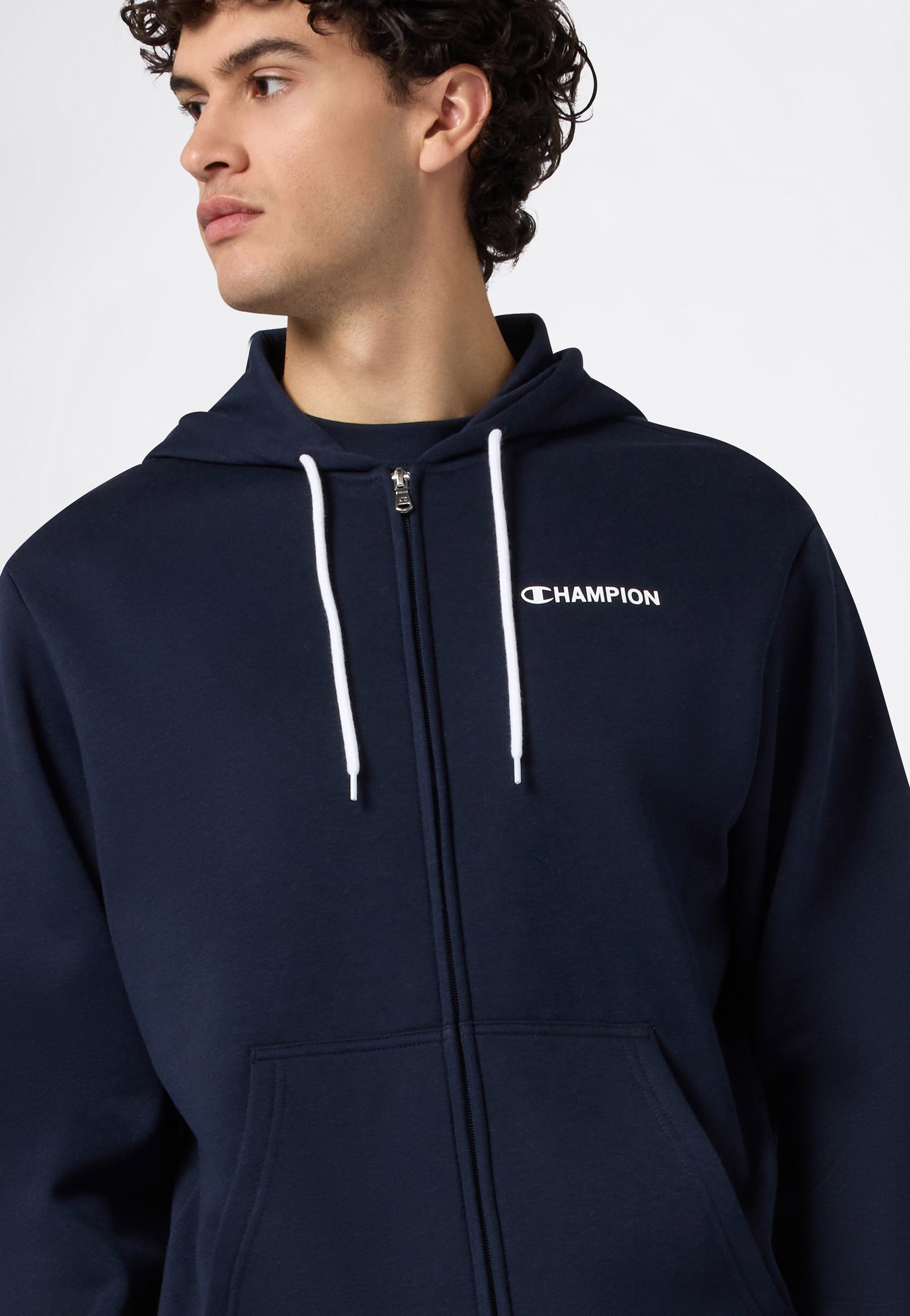 Champion Kapuzensweatjacke Graphic Full Zip Hoodie mit Kapuze, für Alltag, aus Baumwolle und Polyester