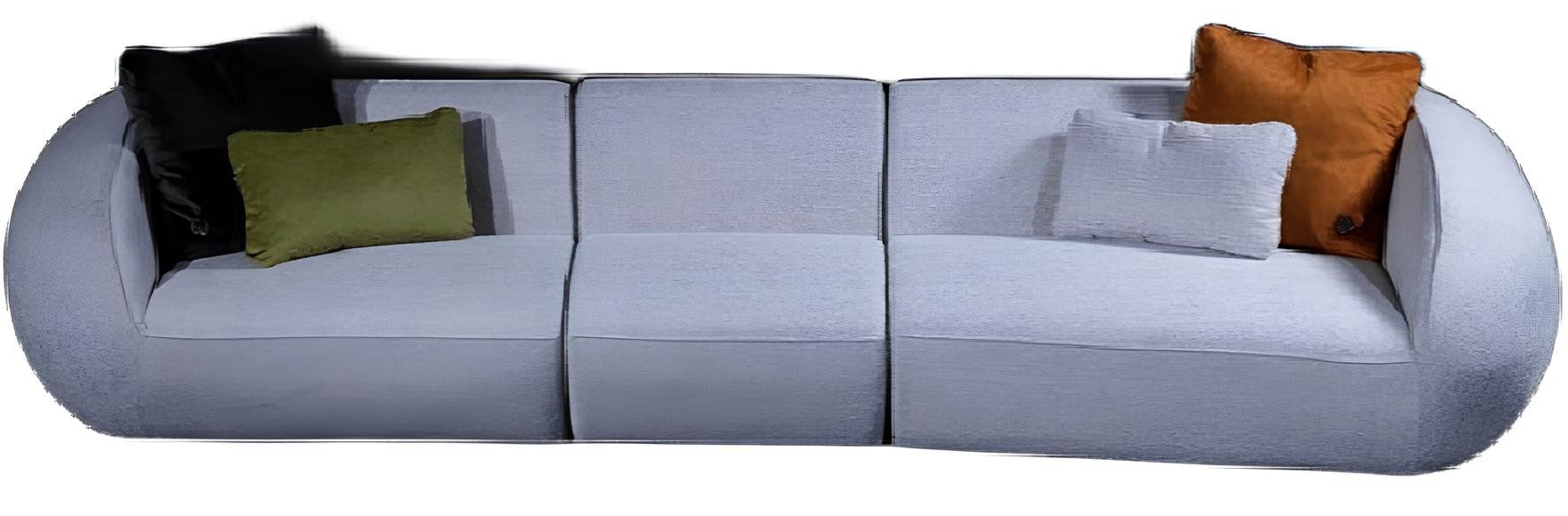 Xlmoebel Big-Sofa Elegantes graues Designer-Sofa aus hochwertigem Material, Hergestellt in Europa