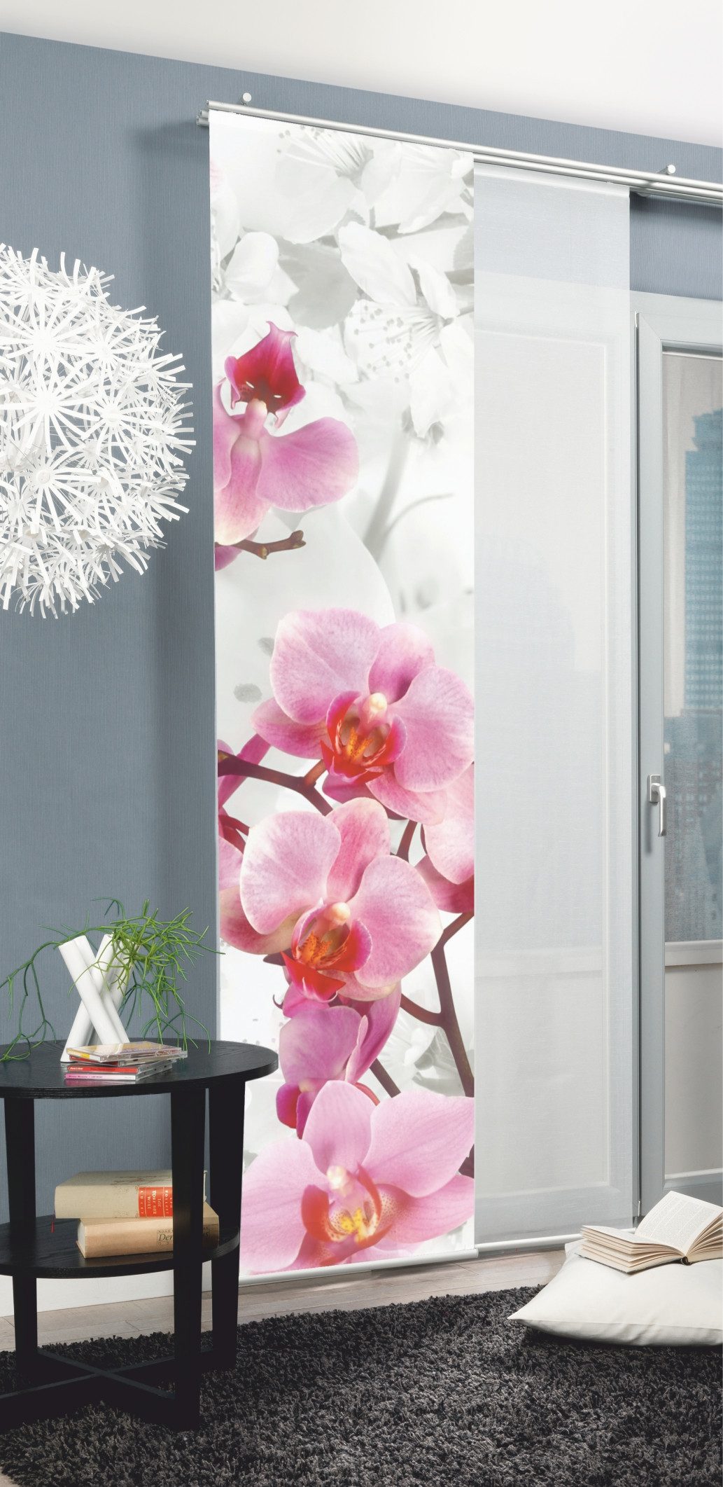 HOME WOHNIDEEN Schiebegardine Flächenvorhang BLOSSOM [87933-723], halbtransparent, 100% Polyester – Bild 3 von 3