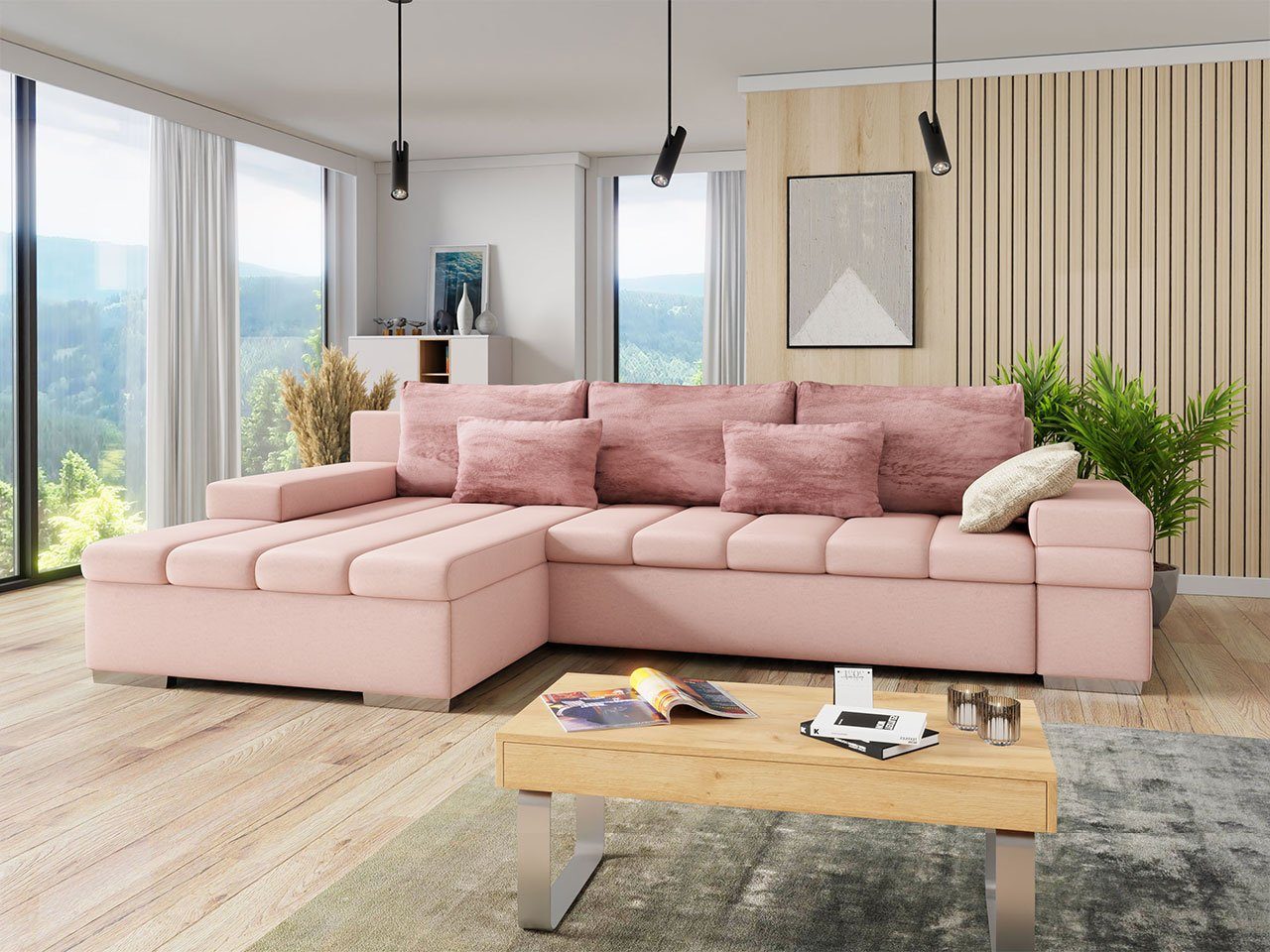 Mirjan24 Ecksofa Bangkok Premium, mit Bettkasten und Schlaffunktion,  Moderne Eckcouch, Couch L-Form