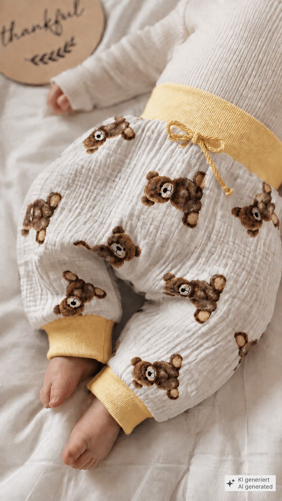 La Bortini Schlupfhose Babyhose aus Musselin neutral Hose für Neugeborene luftig, weich, unisex, 44 50 56 62 68 74 80 86