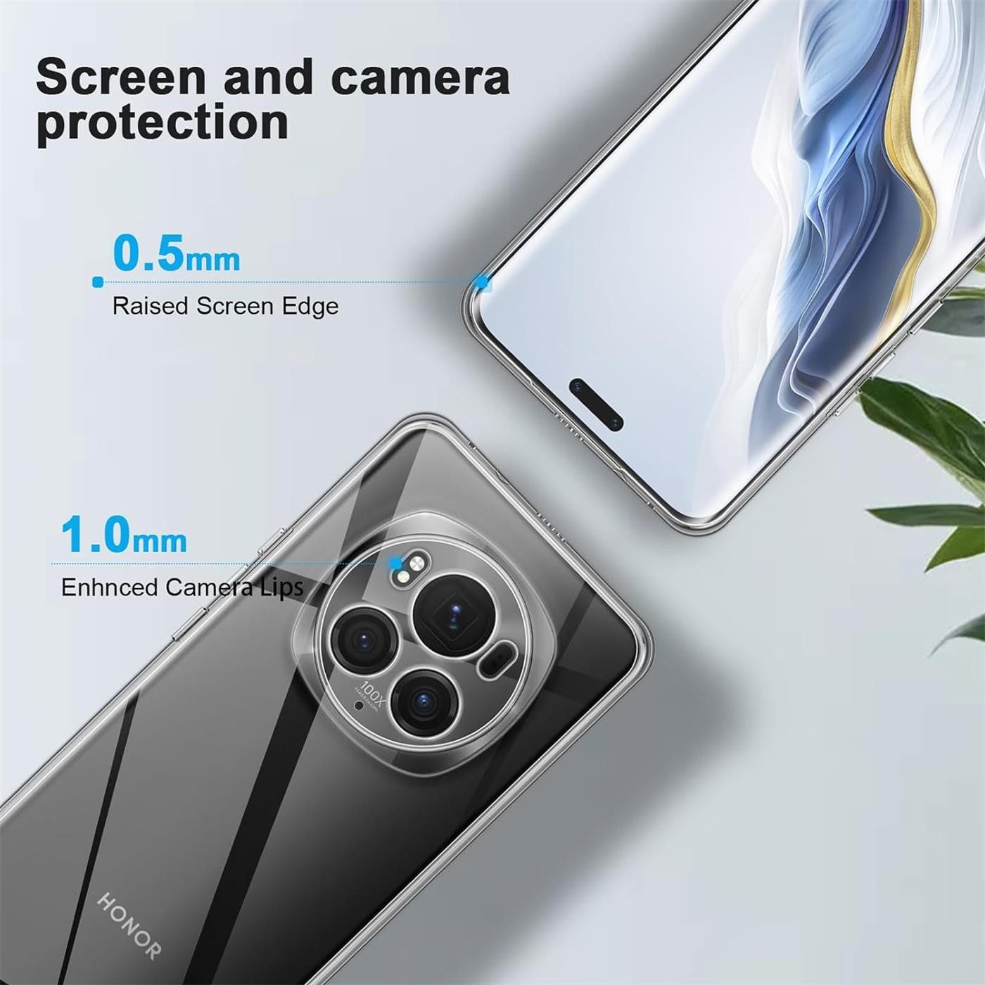 CoolGadget Handyhülle Transparent Ultra Slim Case für Honor Magic 6 Pro 6,8 Zoll, Silikon Hülle Dünne Schutzhülle für Magic6 Pro Hülle – Bild 4 von 5