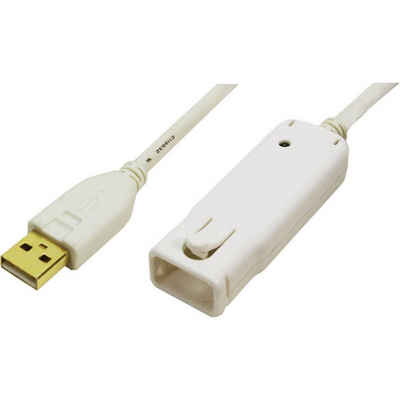 LogiLink USB 2 Repeater Kabel 12 m USB-Kabel, vergoldete Steckkontakte, UL-zertifiziert