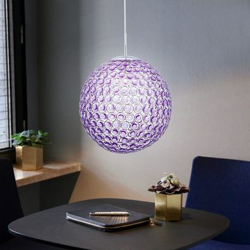 etc-shop LED Pendelleuchte, Leuchtmittel inklusive, Warmweiß, 11 Watt LED Hänge Leuchte lila Kugel Beleuchtung Pendel Lampe