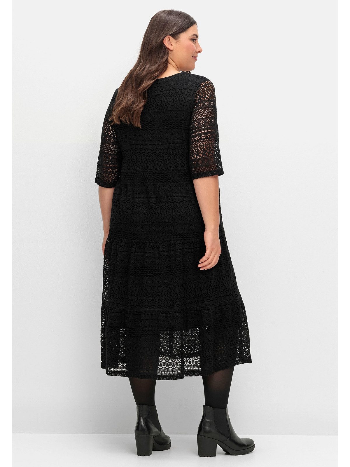 Sheego Spitzenkleid Große Größen mit blickdichtem Futter