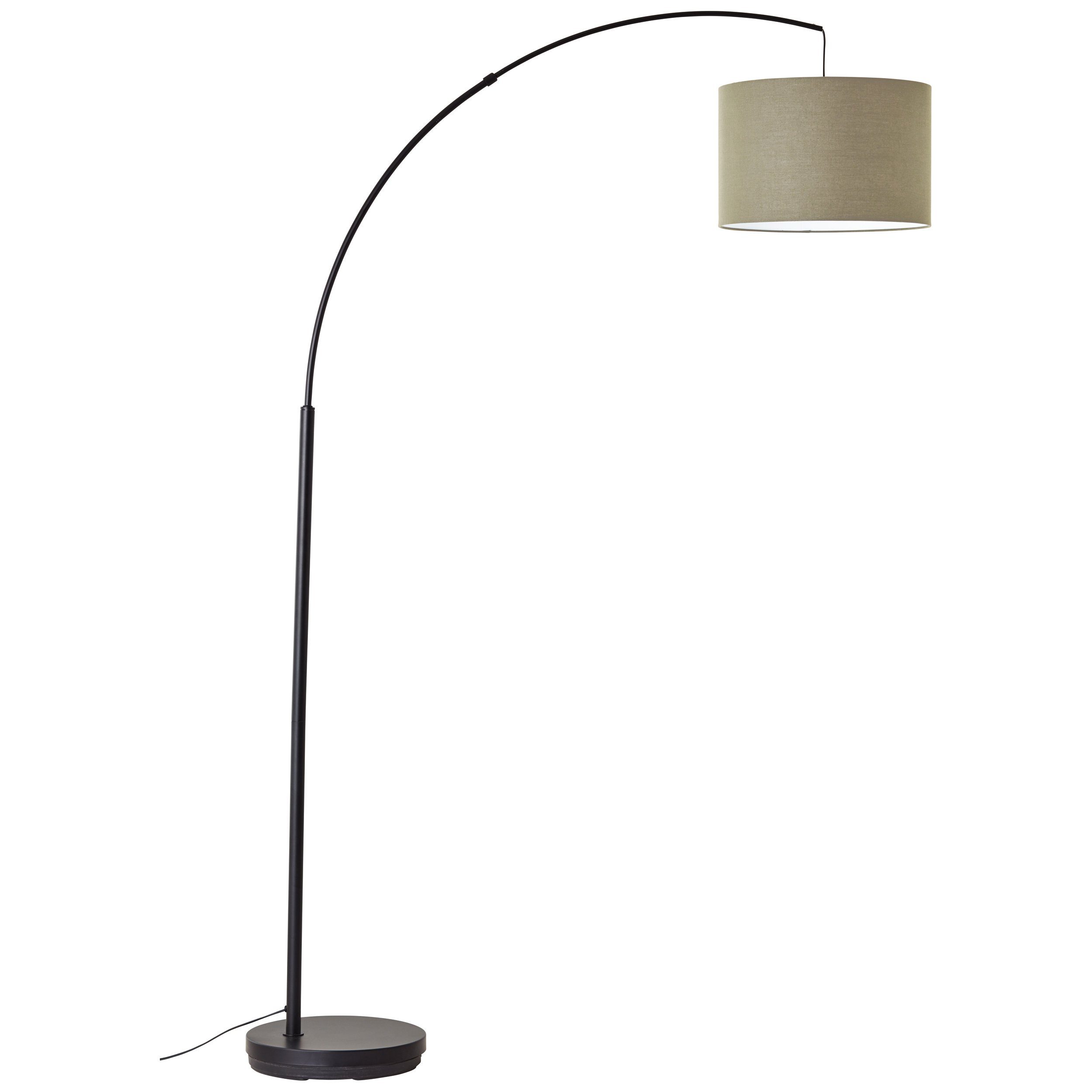 Bogenlampe, Stoffschirm, x E27, Leuchtmittel, 113cm, Lightbox ohne 180 Bogenlampe, schwarz/grün Metall/Textil,