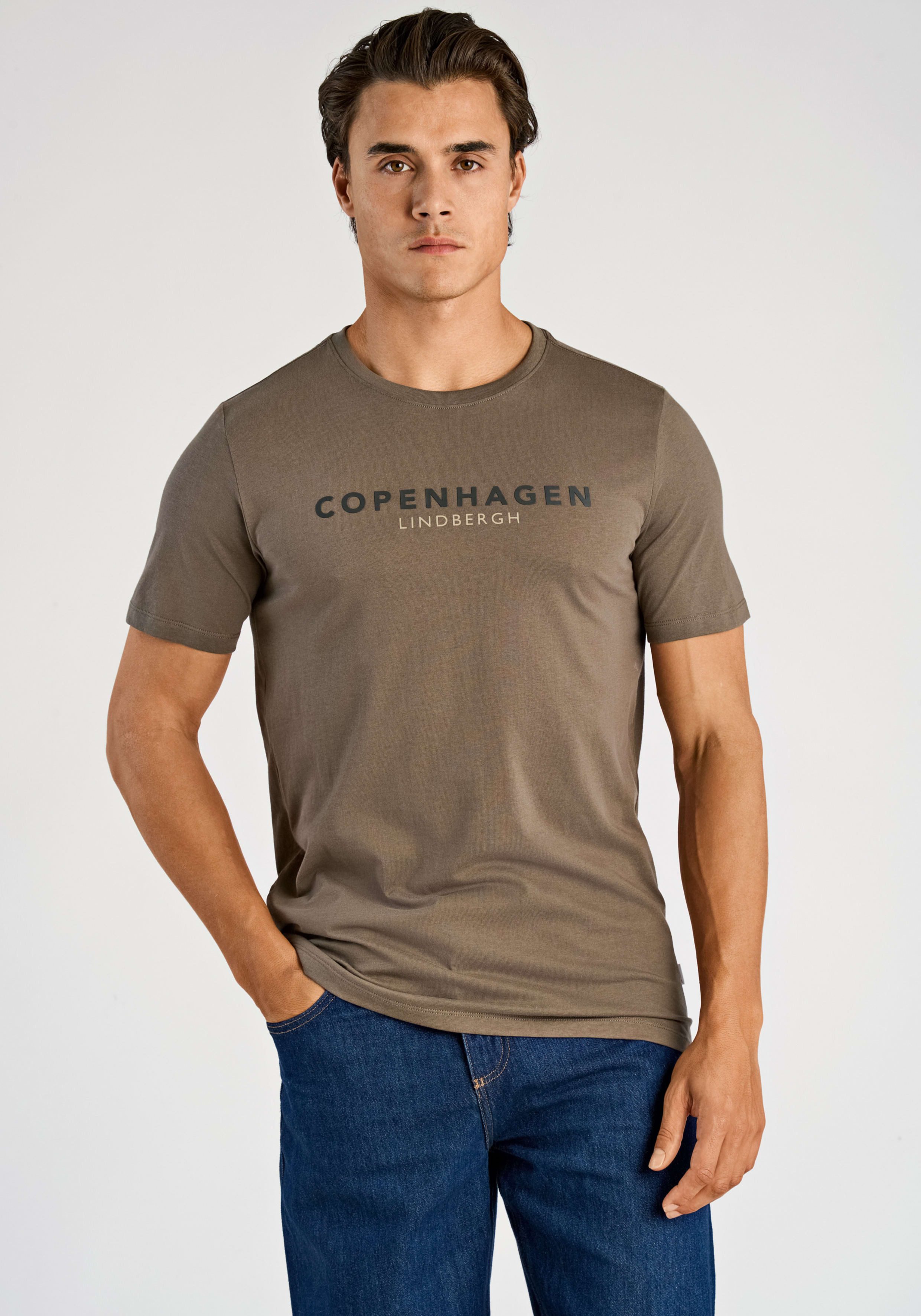 LINDBERGH T-Shirt mit Logo und Rundhalsausschnitt