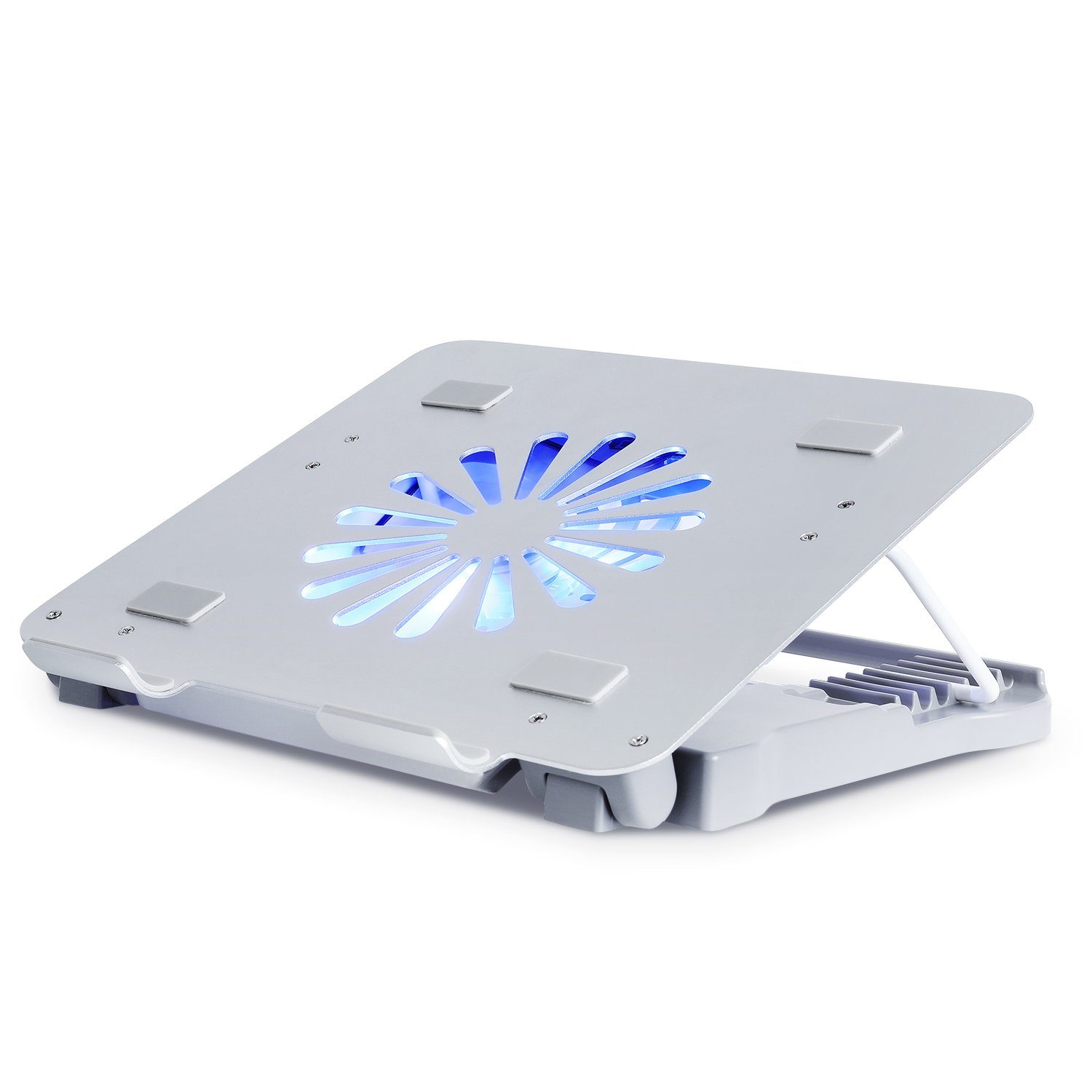 MVPower Notebook-Kühler, Notebook-Kühler Cooling Pad Laptop Unterlage  verstellbare Ständer mit Lüfter Aluminium Laptop Cooler für Gaming Office  Laptop, 17 Zoll, blaues LED-Licht, Zwei USB-Anschlüsse, Silber online  kaufen | OTTO