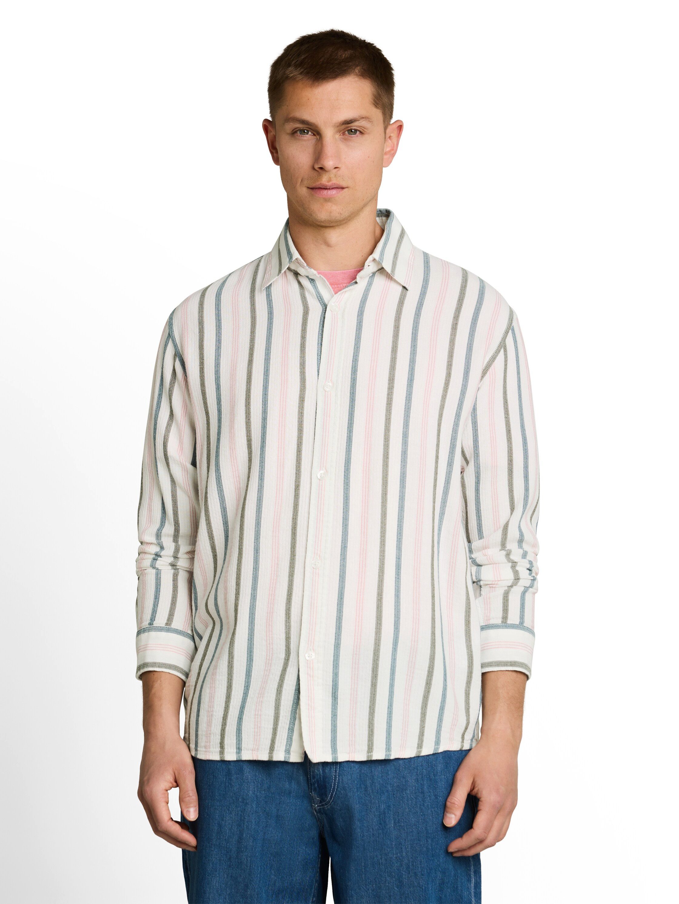 TOM TAILOR Denim Langarmshirt mit Streifen Muster