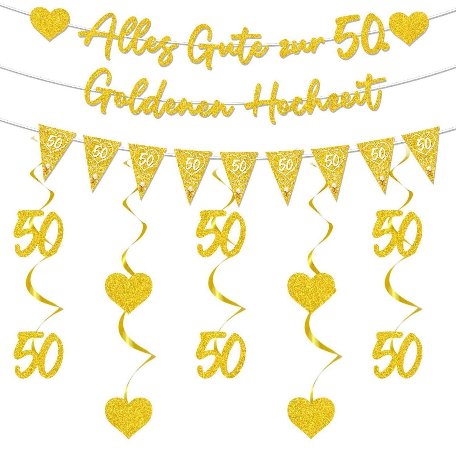 LuxusKollektion Deko-Schriftzug Goldene Hochzeit Deko Girland (1 St)