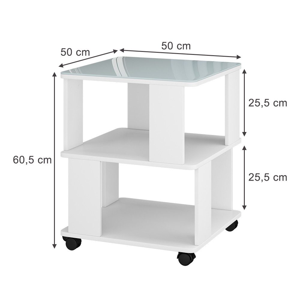 Vicco Beistelltisch Velito, Weiß, 50 x 50 cm günstig online kaufen