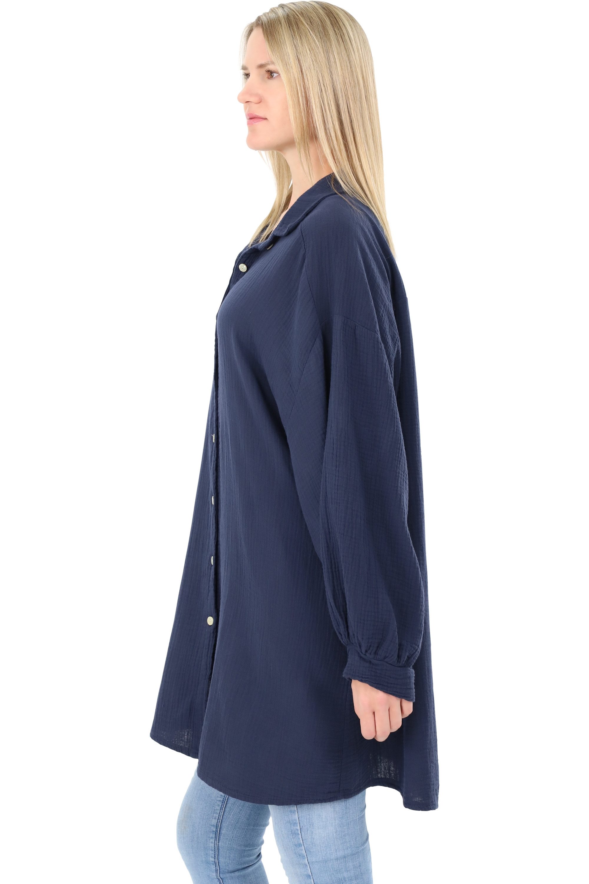 malito more than fashion Hemdbluse malito Damen Musselin Bluse, Oversize Bl günstig online kaufen