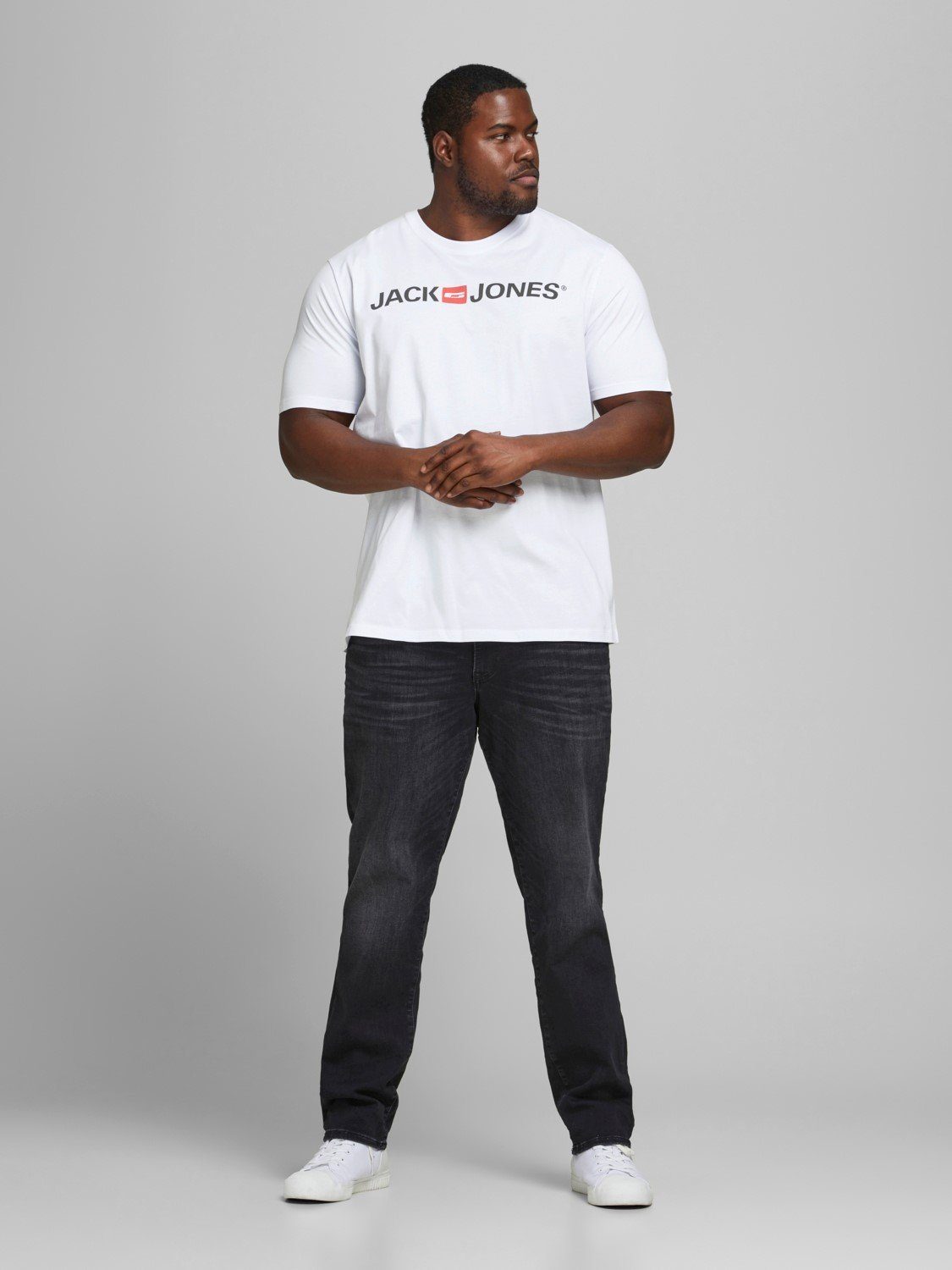 Jack & Jones T-Shirt 2er-SET Kurzarm Plus + Size CREW NECK für (2-tlg) JJECORP LOGO TEE SS CREW NECK Plus Size
