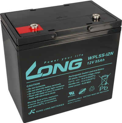 Kung Long »Kung Long Akku 12V 55Ah Pb Batterie Bleigel WPL55-« Bleiakkus
