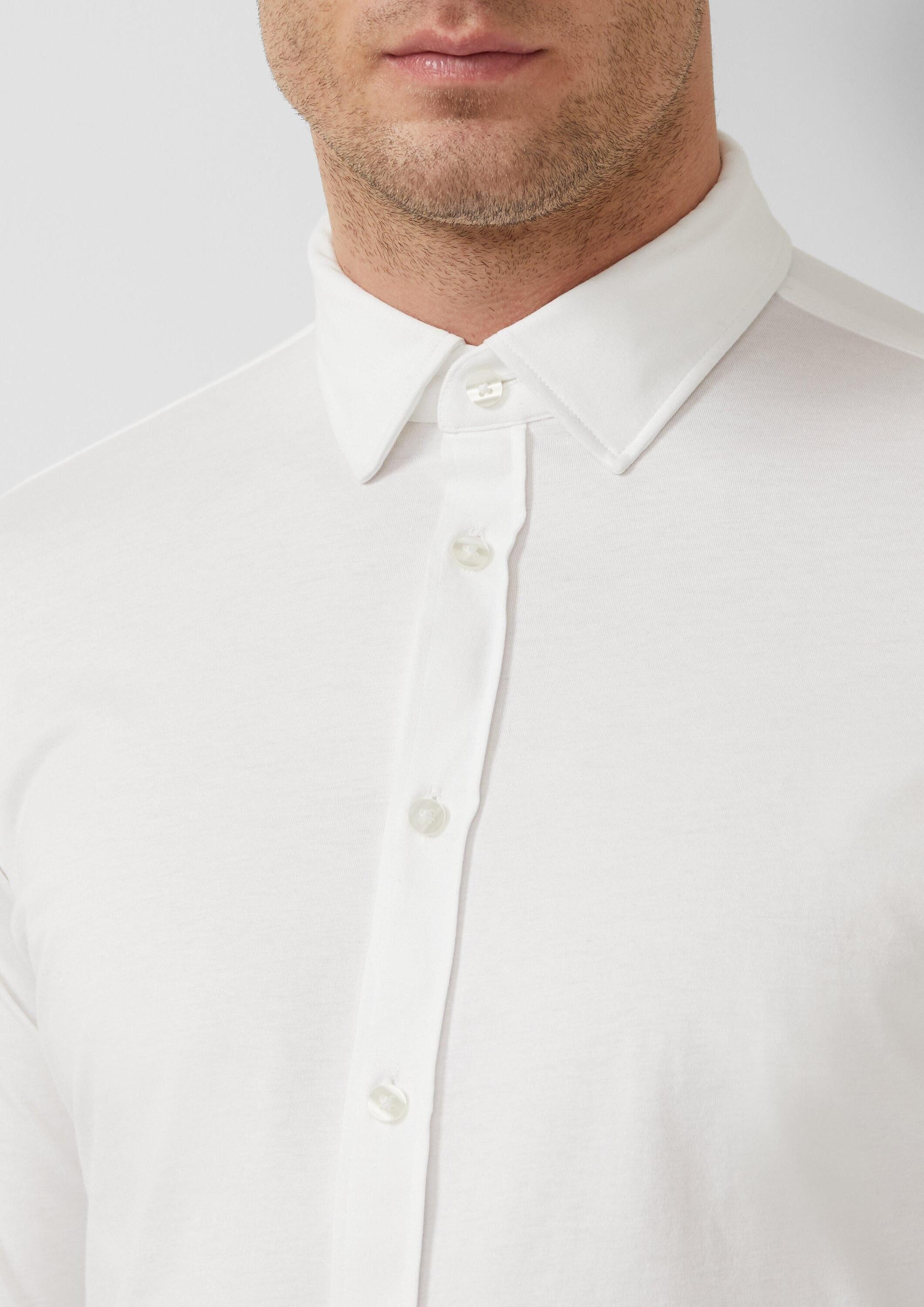 s.Oliver Langarmhemd Hemd Tailored Fit: Jersey-Hemd aus Baumwollstretch