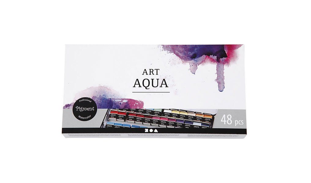 creativ company Aquarellstifte Art Aqua (48er Set, Aquarellfarbe 48-teilig, 48-tlg), Hochpigmentierte Aquarellfarben-Set